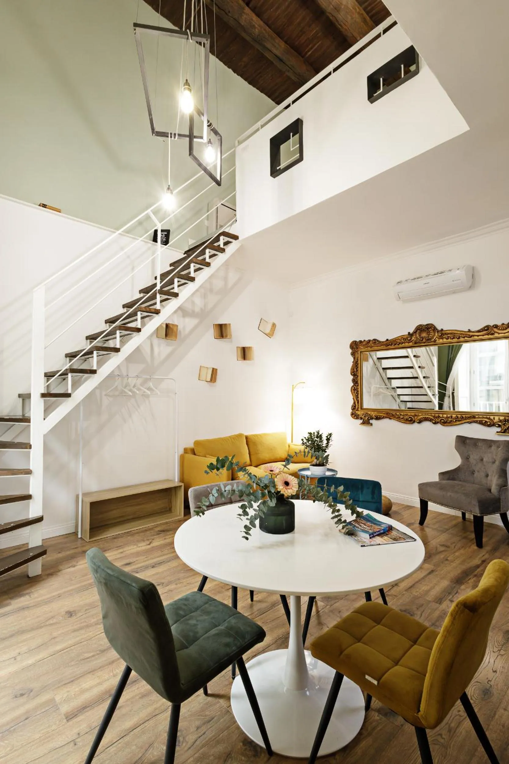 Seating area in Palà Suites