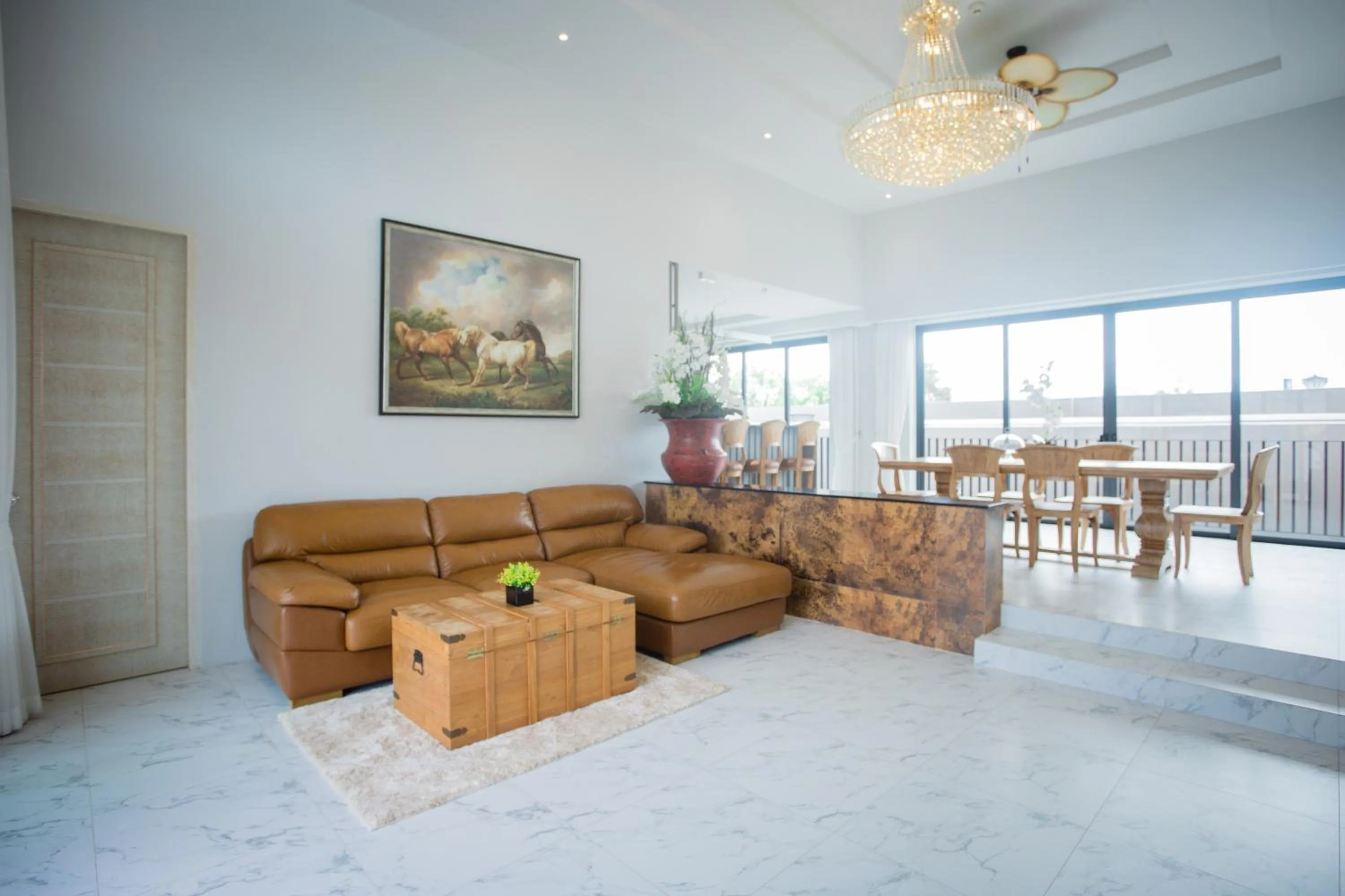 Living room in Gold Chariot Pool Villa, Phuket - SHA Plus Certified