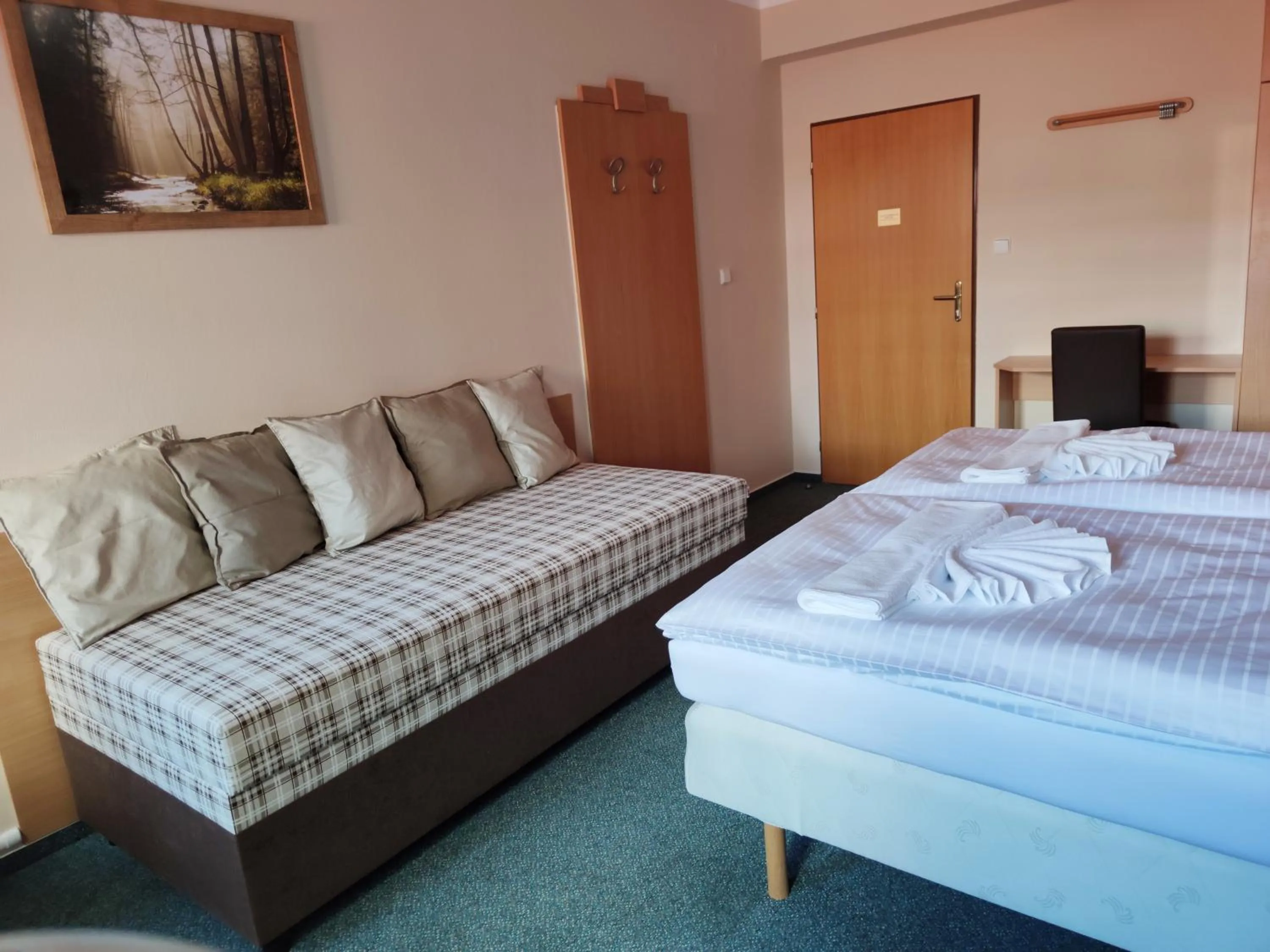 Bed in Hotel Modrásek