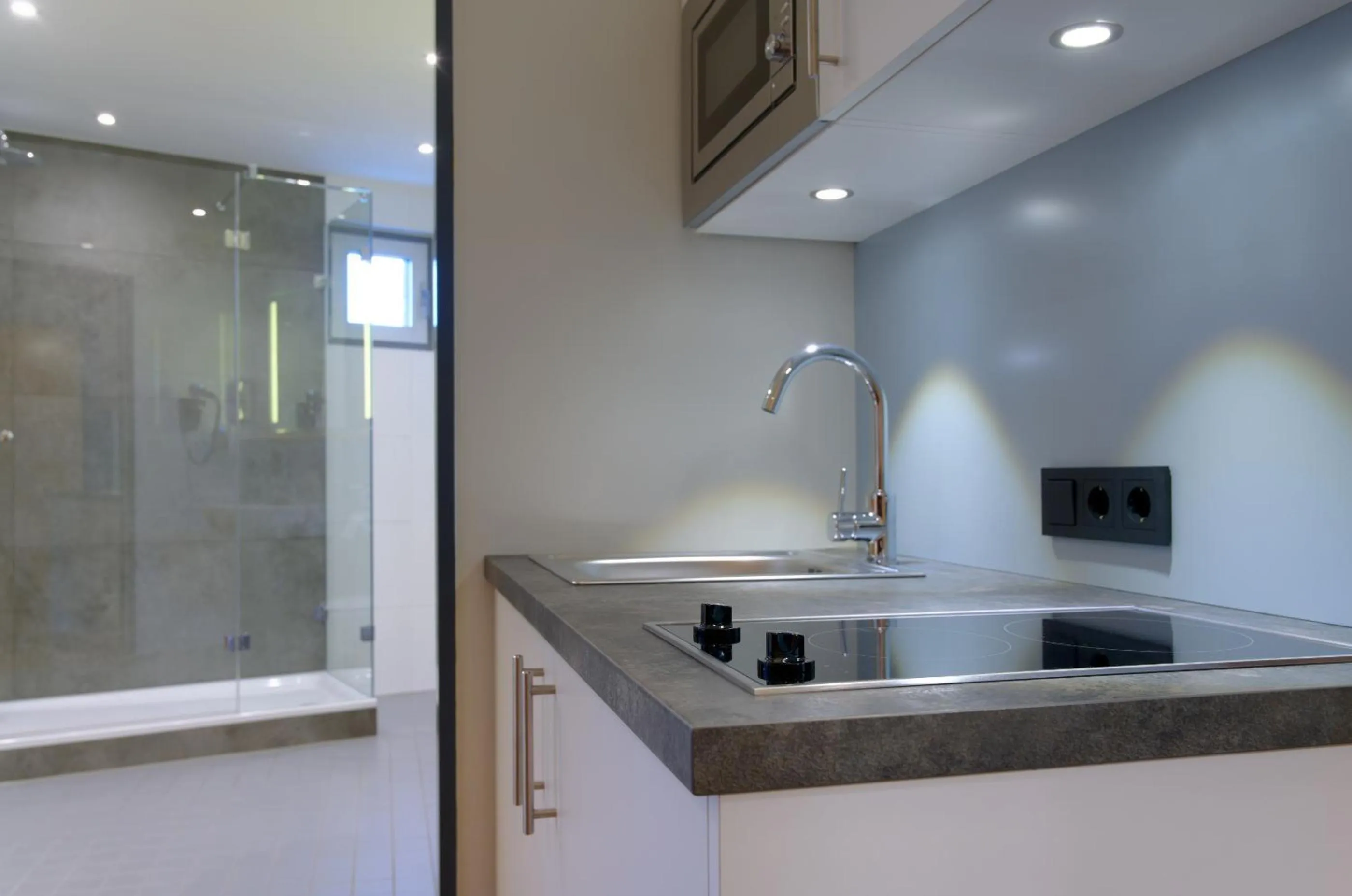 Kitchen or kitchenette in Hotel am Kloster