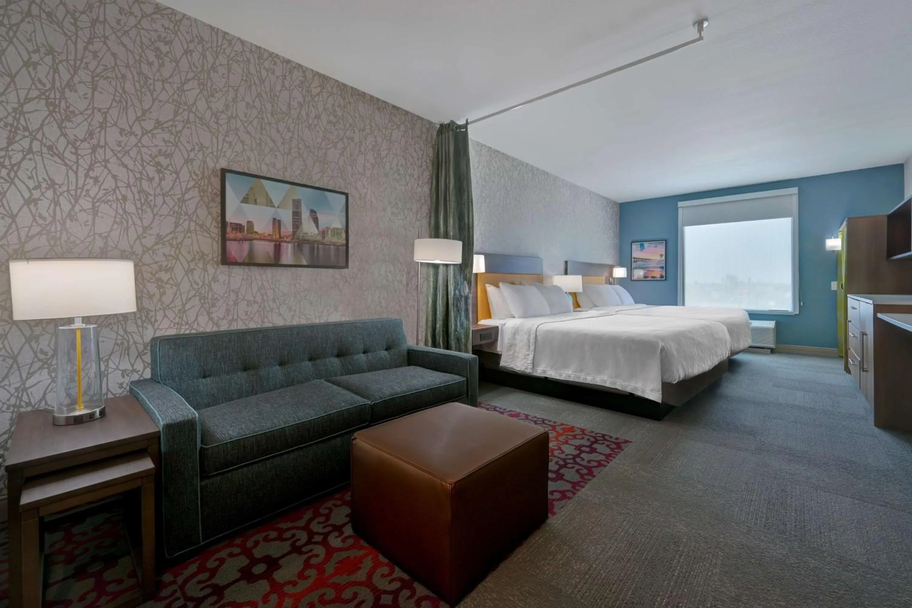 Living room, Bed in Home2 Suites Corpus Christi Southeast, Tx