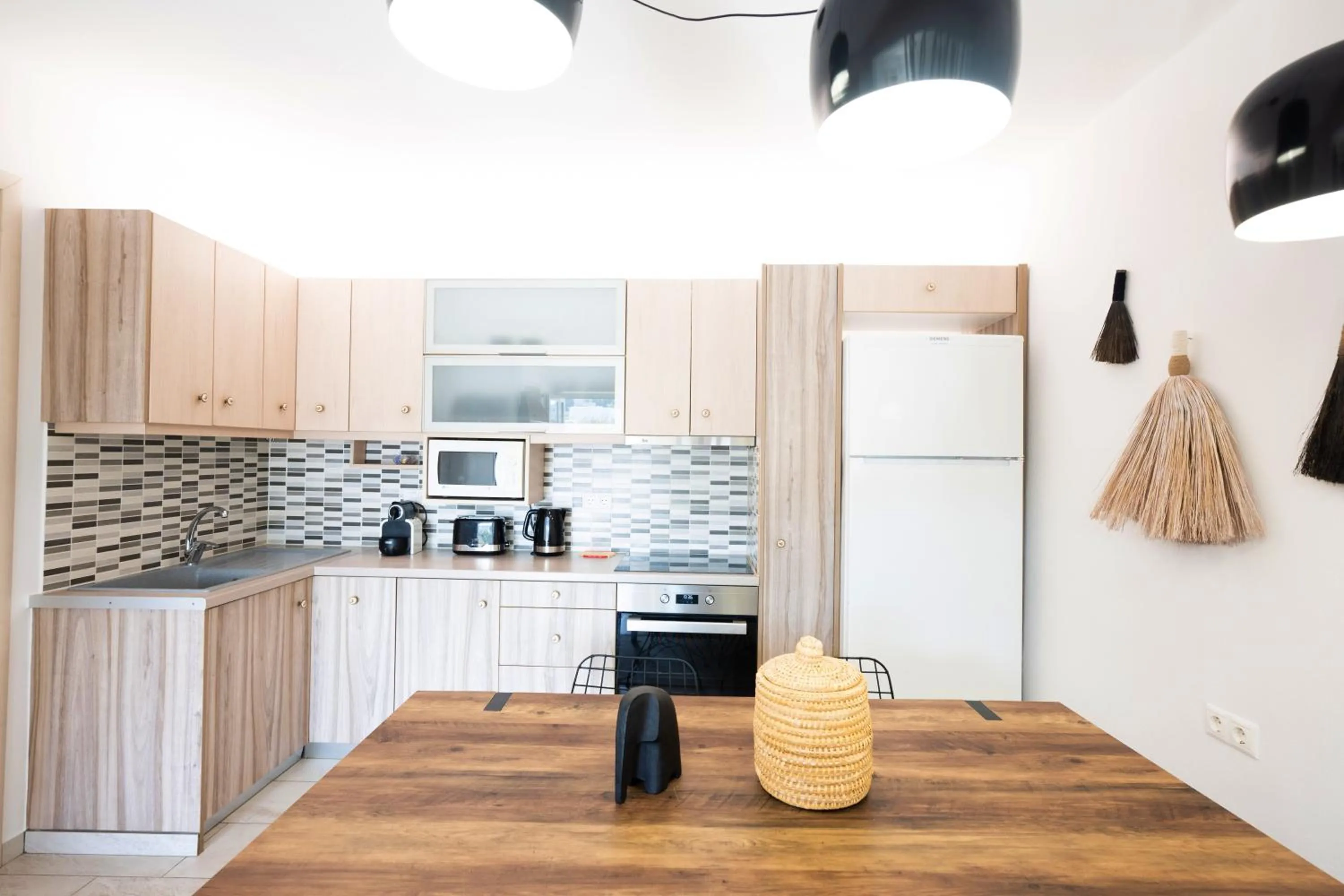 Kitchen or kitchenette in Mykonos Dot Apartments