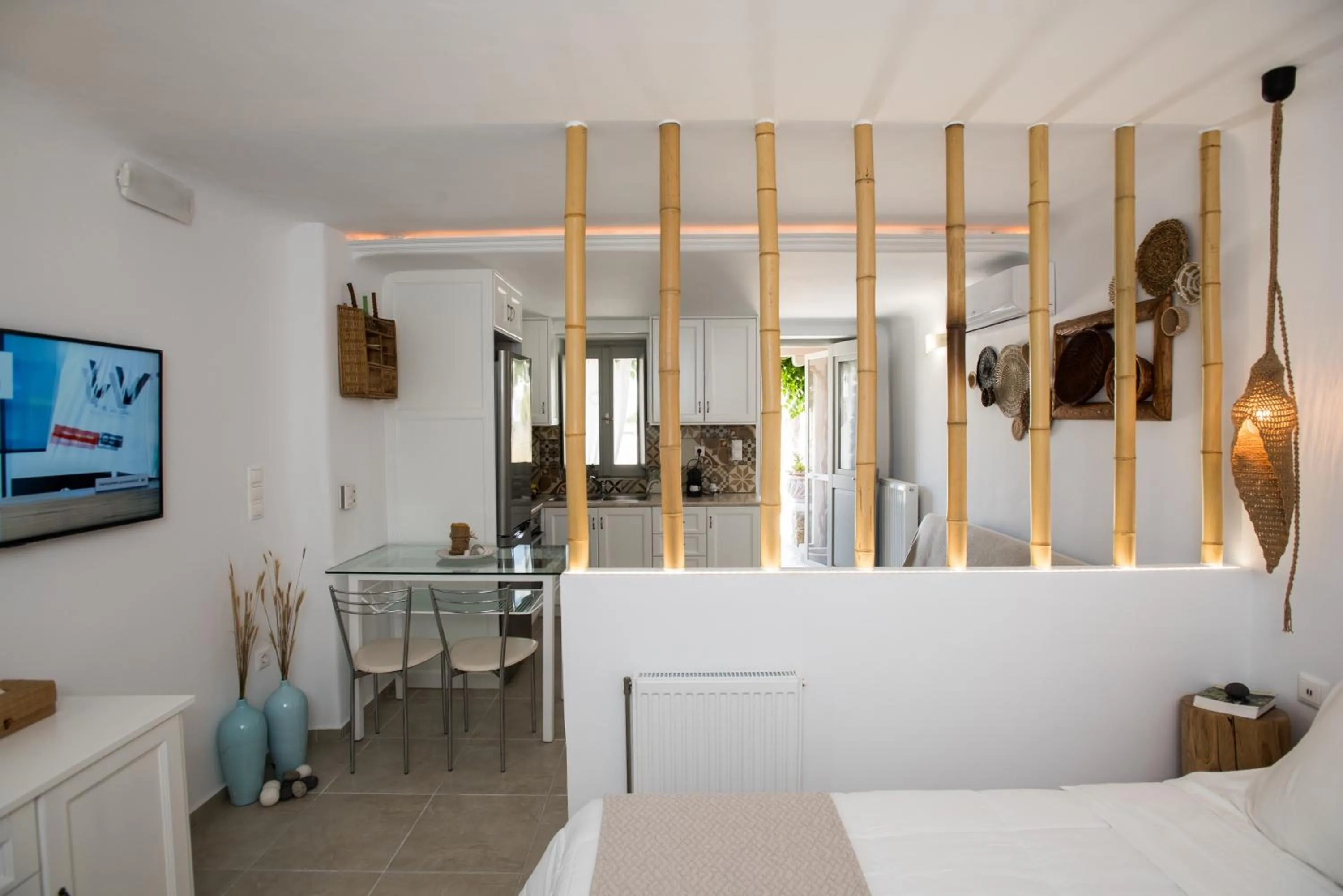 Bed in Mykonos Dot Apartments