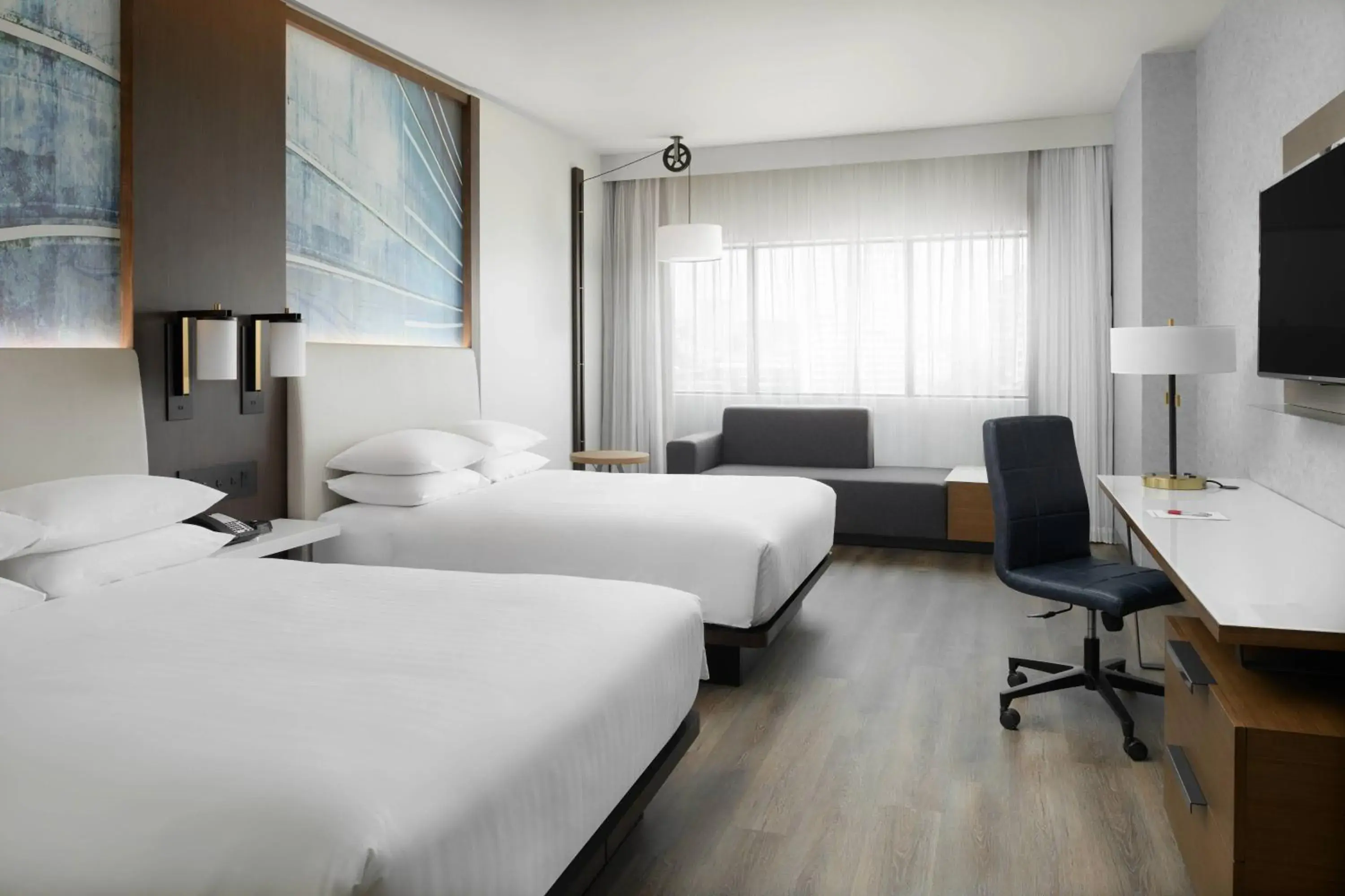 Queen Room with Two Queen Beds and Roll-in Shower - Mobility and Hearing Accessible in Marriott Tacoma Downtown Queen Room with Two Queen Beds and Roll-in Shower - Mobility and Hearing Accessible in Marriott Tacoma Downtown