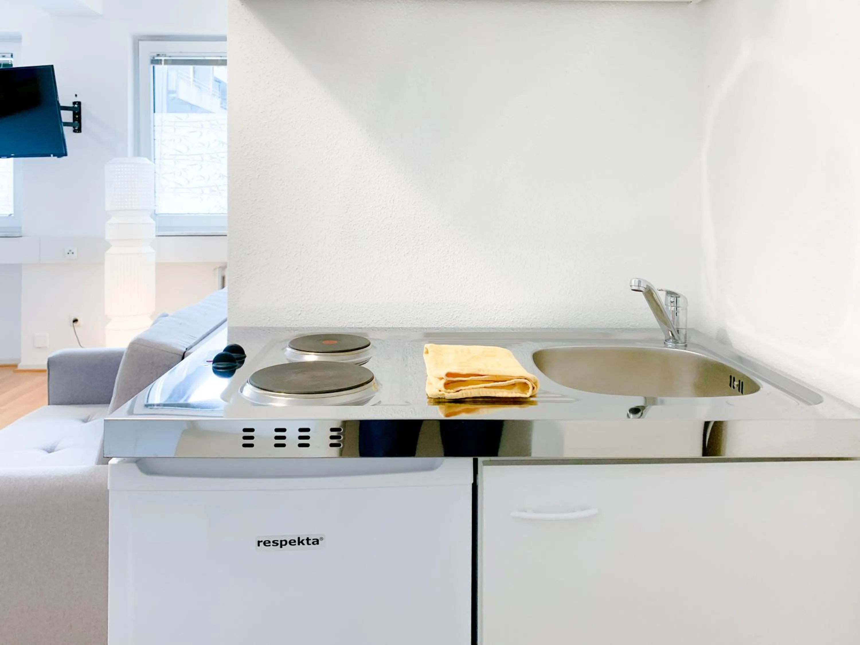 Kitchen or kitchenette in Relax Aachener Boardinghouse Appartements Premium 1