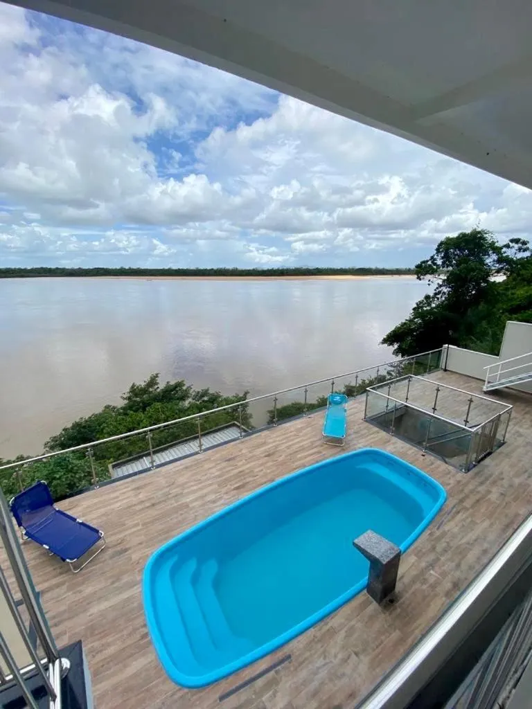 Pool view in Hotel Orla do Rio Branco