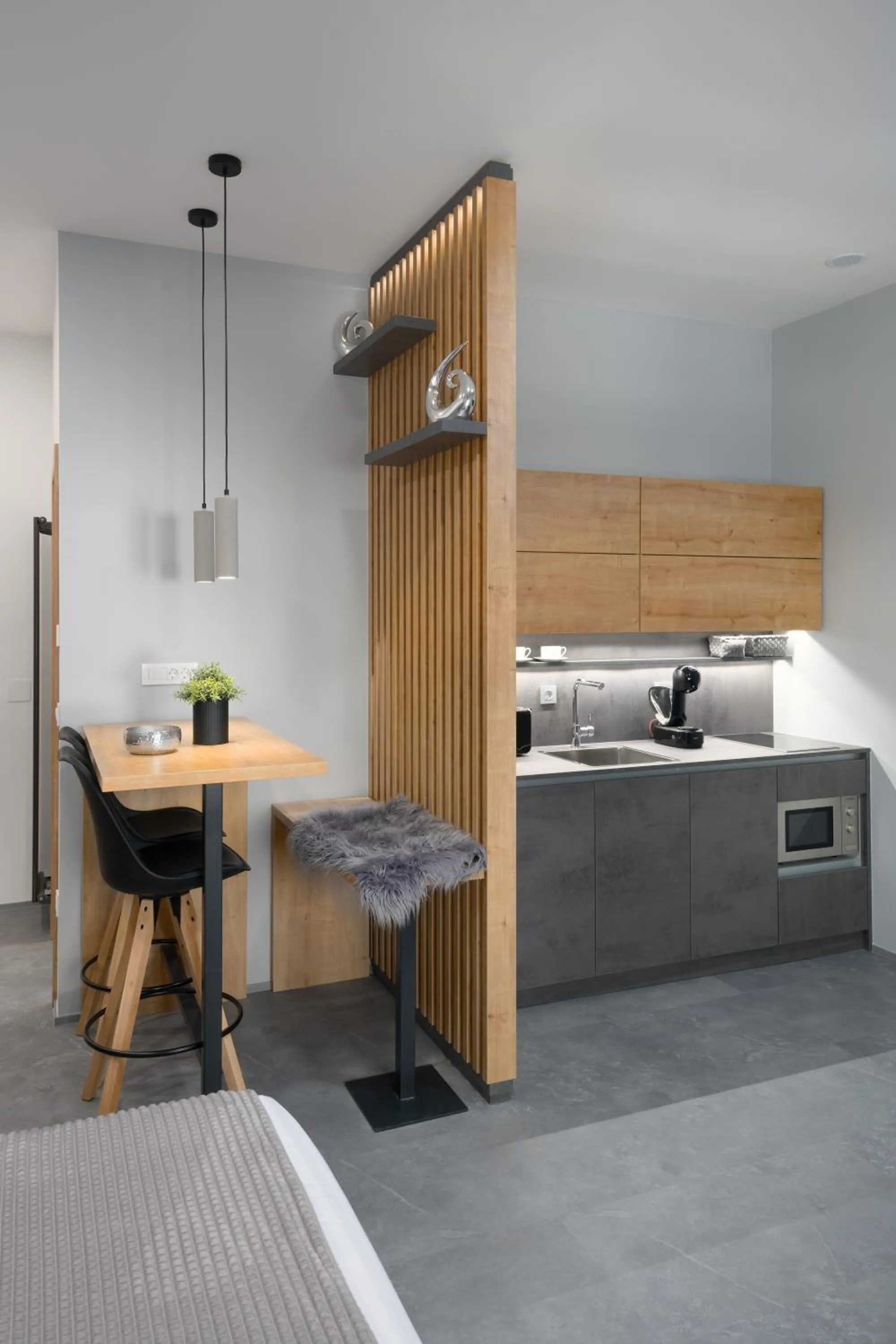 Kitchen or kitchenette, Bed in Vila Emona - Central Apartments - Free Parking