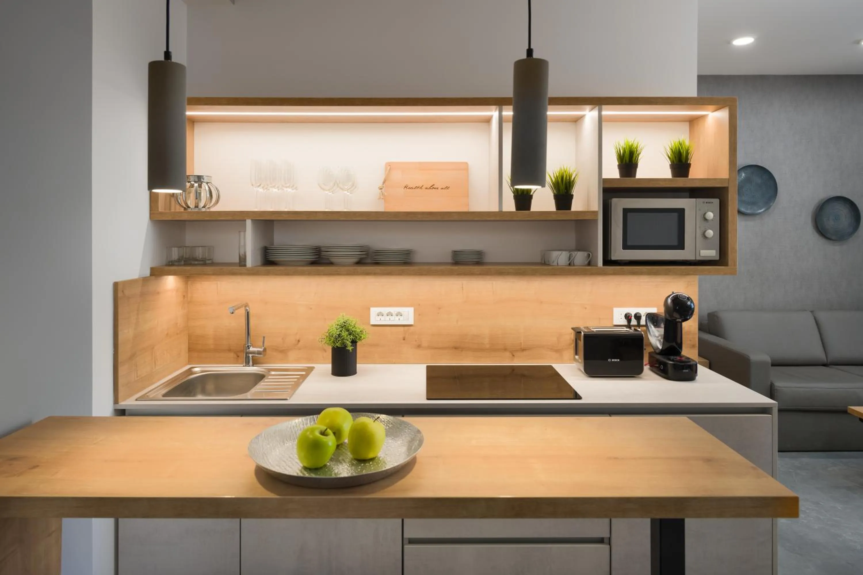 Kitchen or kitchenette in Vila Emona - Central Apartments - Free Parking