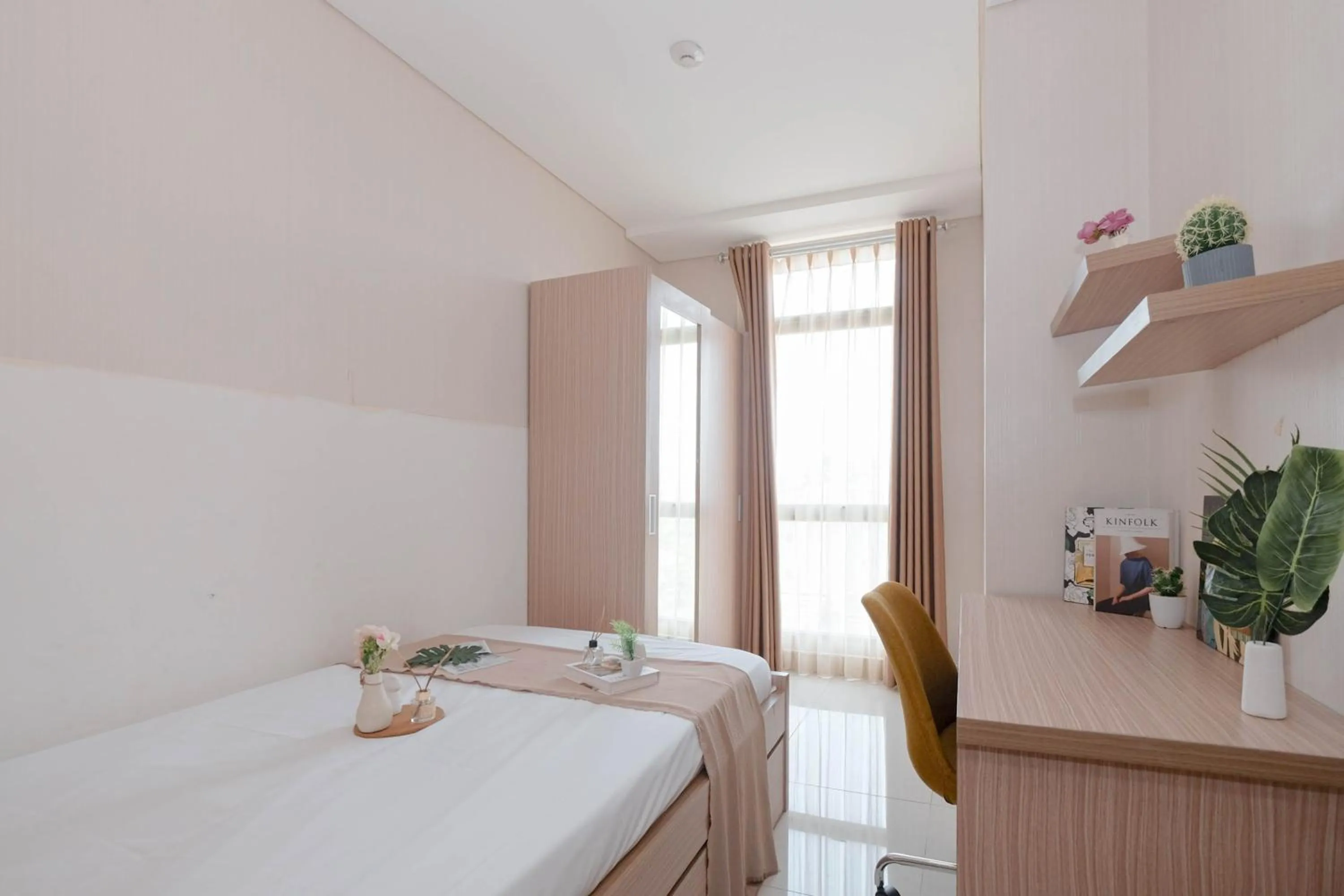 Bed in Fully Furnished 2BR Apartment at Pejaten Park Residence By Travelio