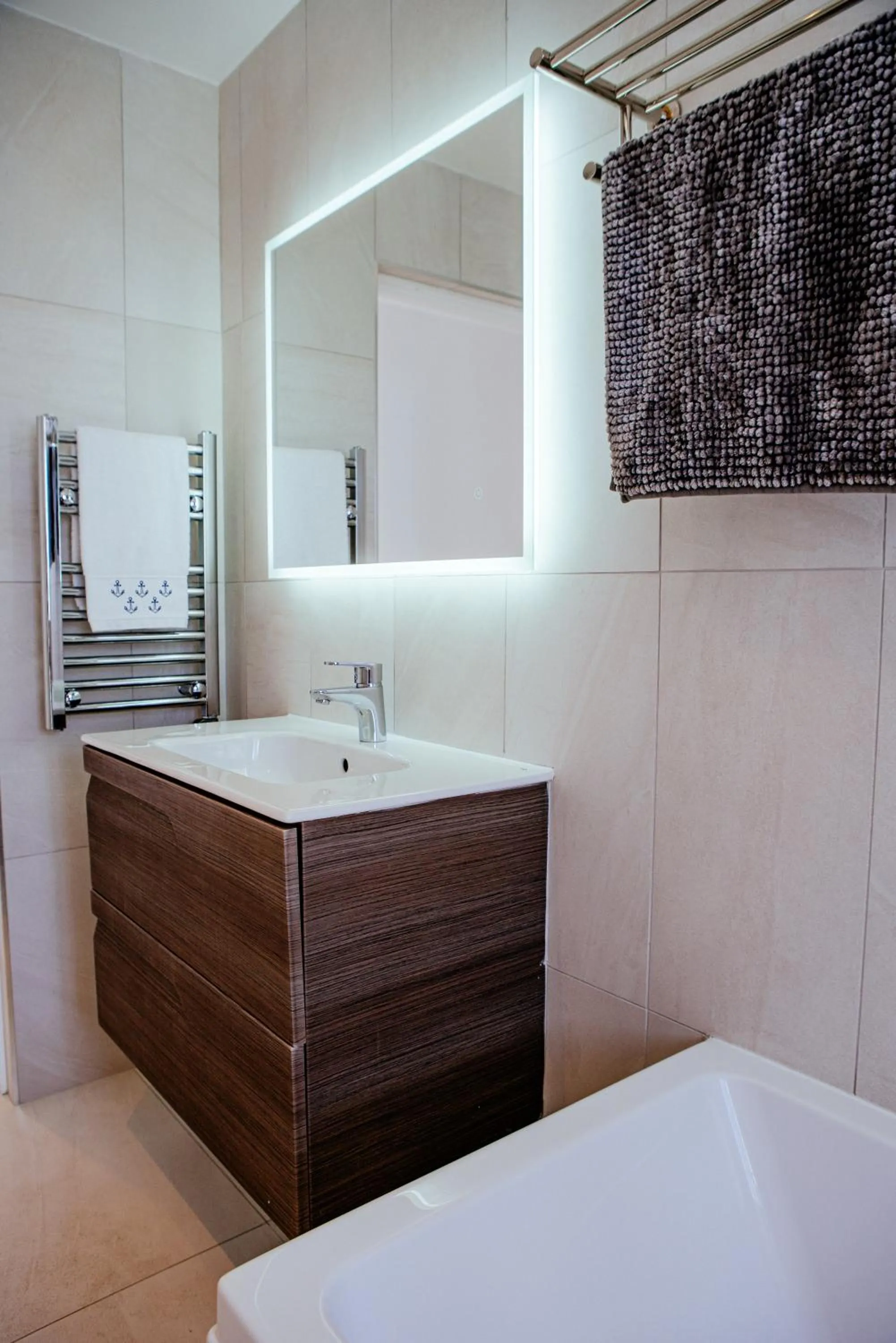 Bathroom, Bed in Sennen Cove Cottage