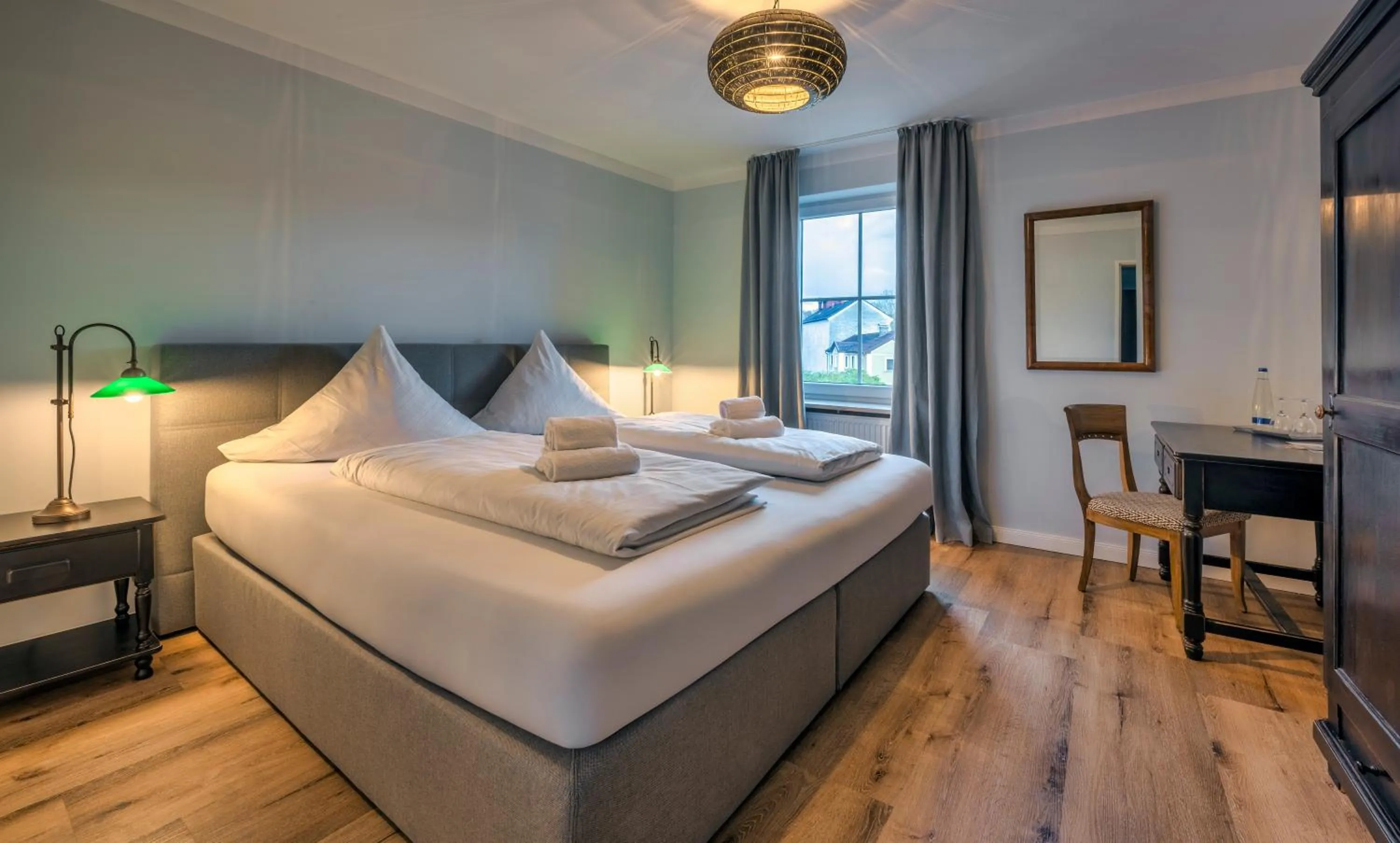 Bed in Hotel Schmiedhubers