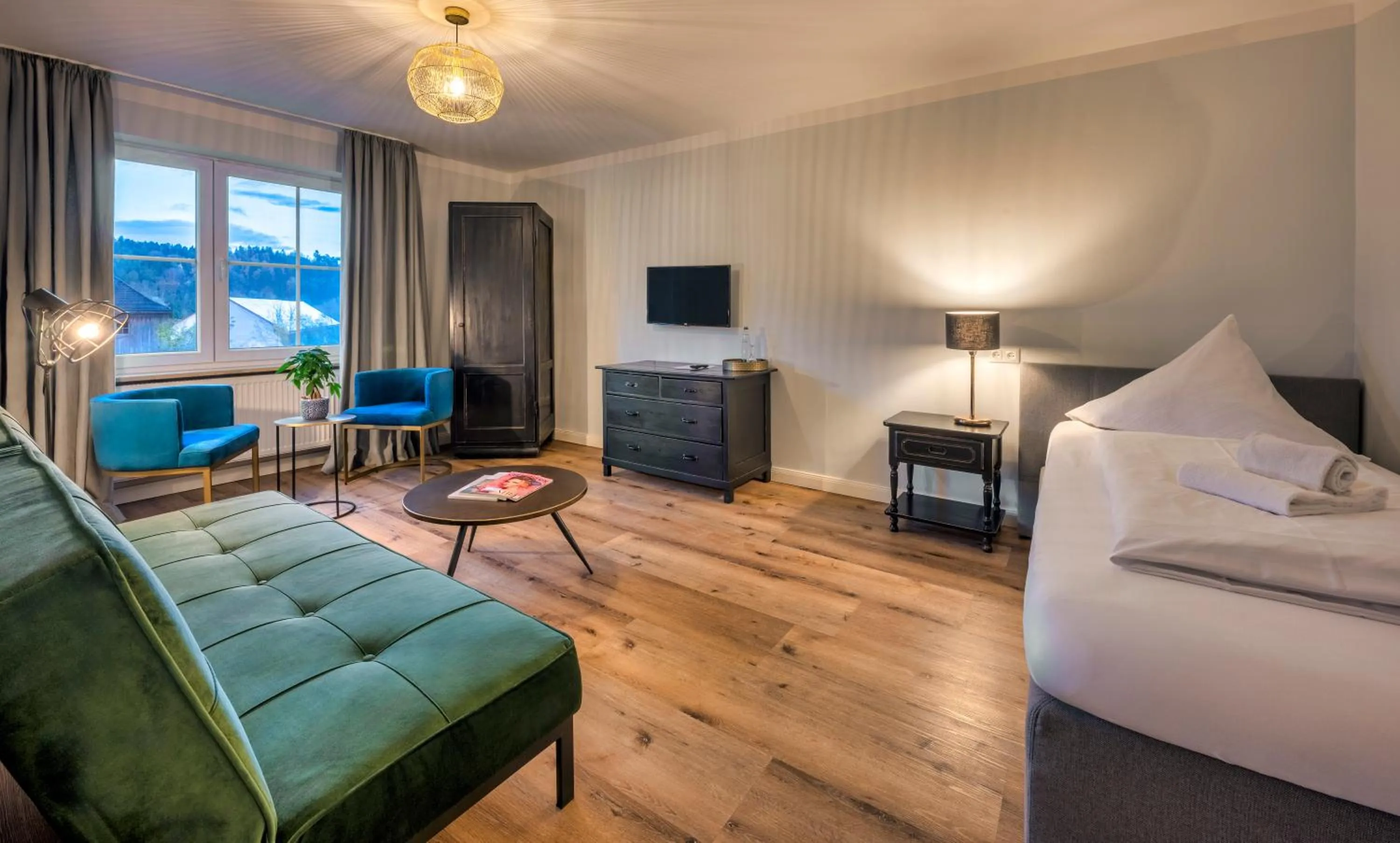 Bed in Hotel Schmiedhubers