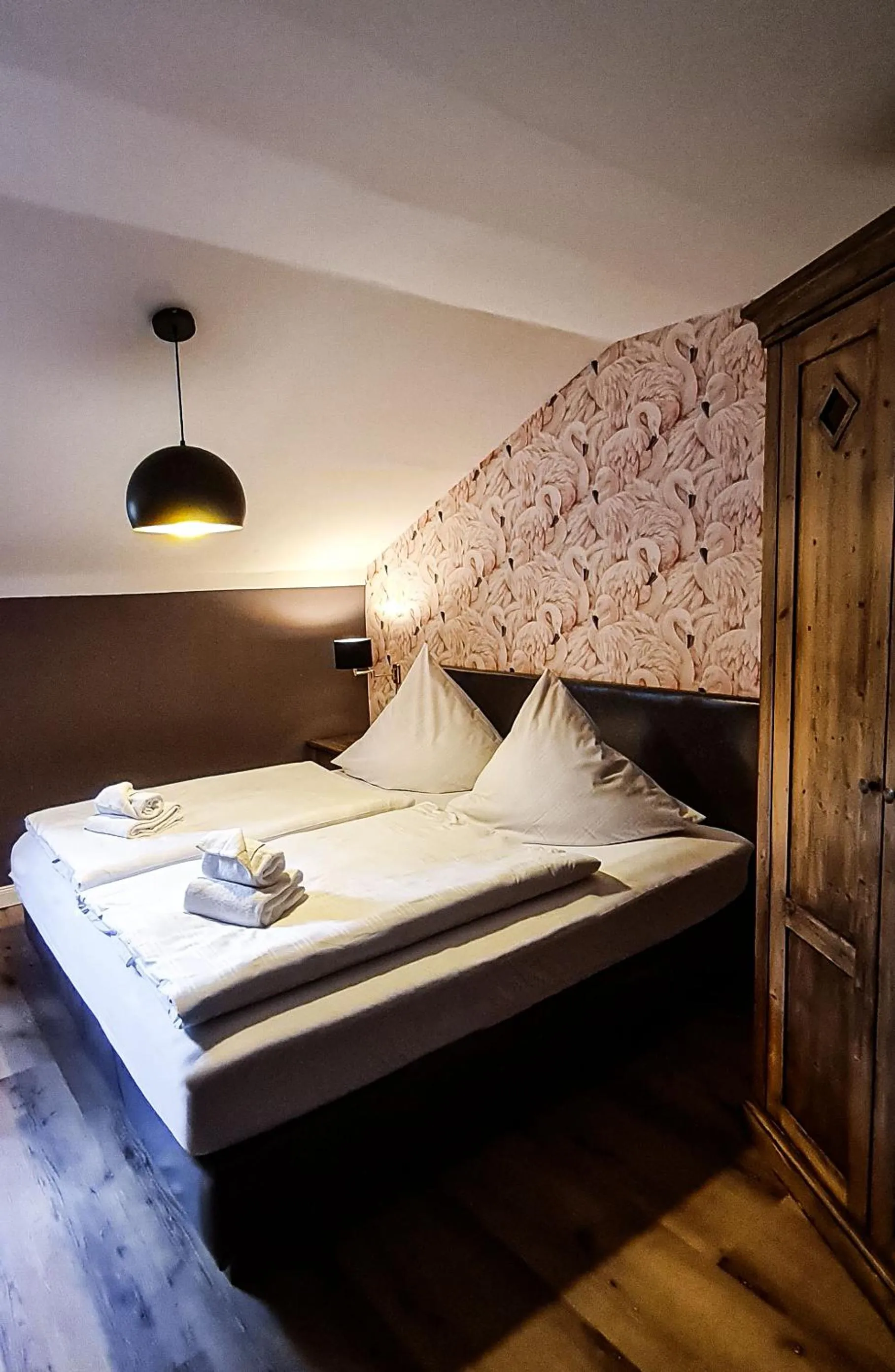 Bed in Hotel Schmiedhubers