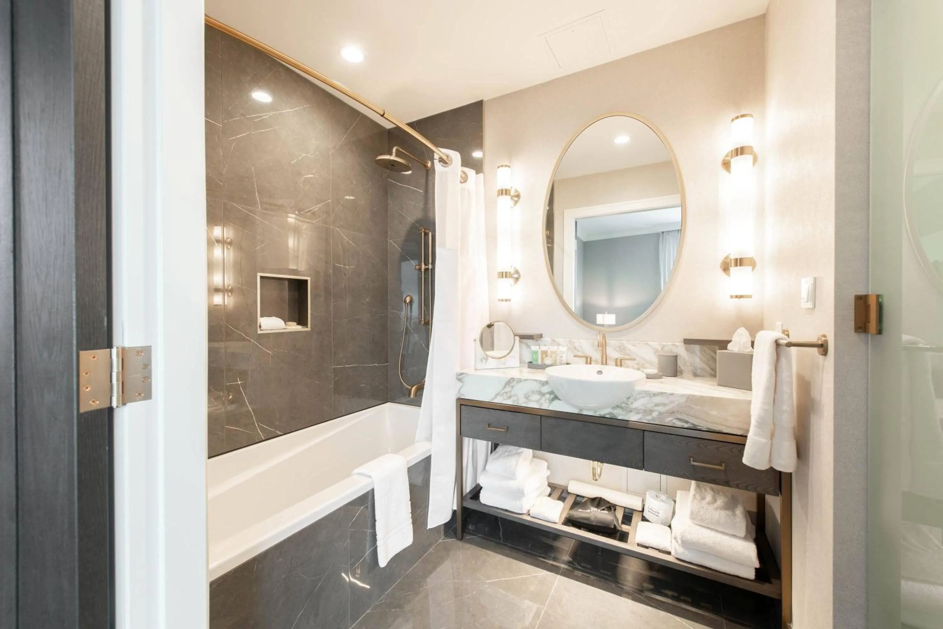 Bathroom, Bed in The Sutton Place Hotel Halifax