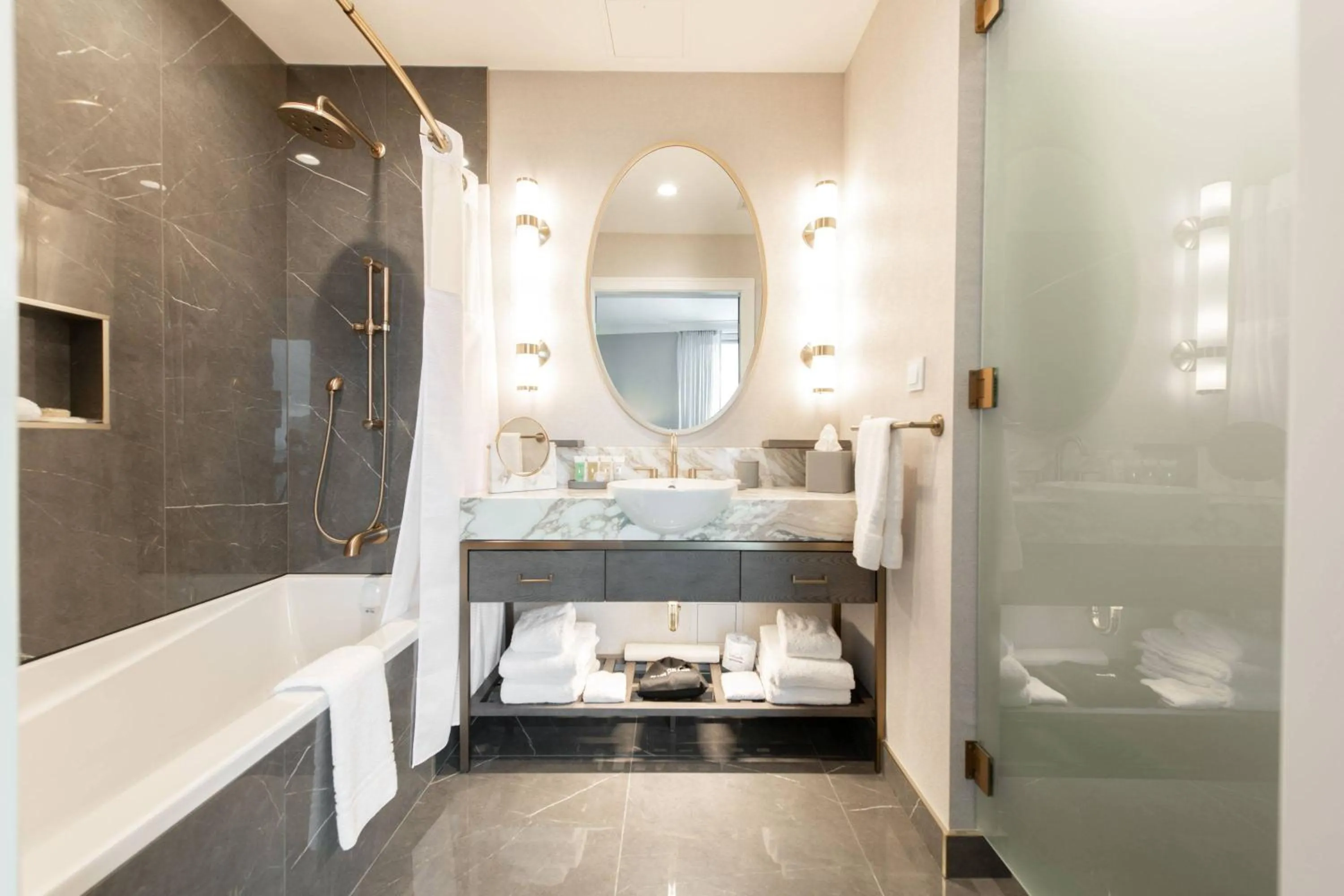 Bathroom, Bed in The Sutton Place Hotel Halifax