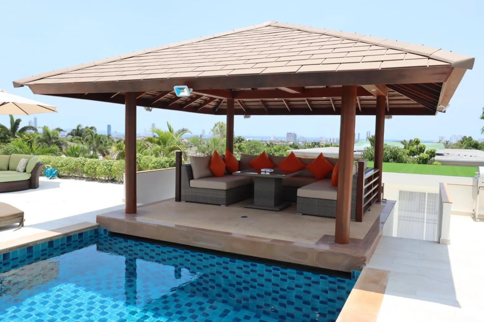 Patio in Sunset View Pool Villa 7 BR 14-16 Persons