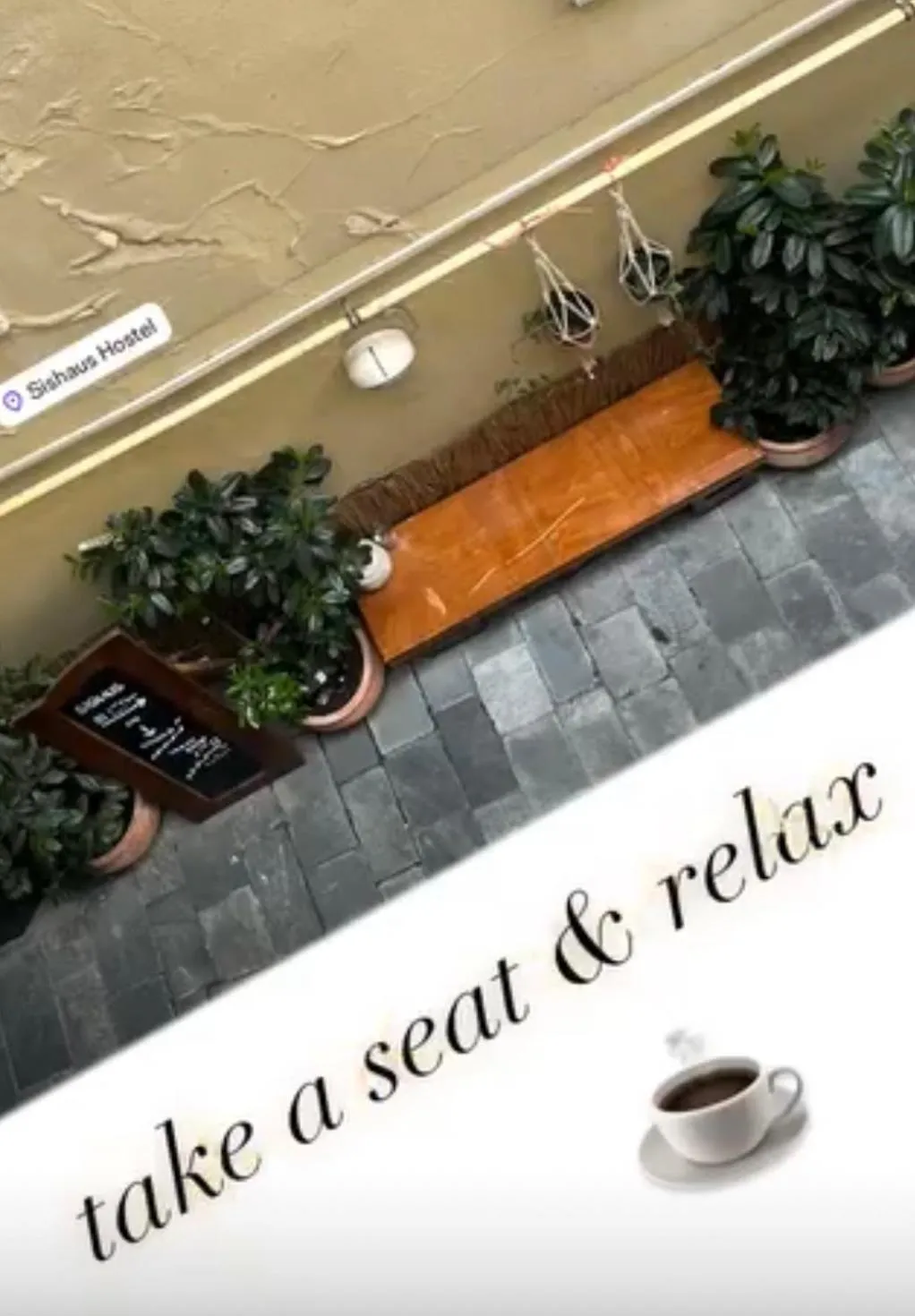 Seating area in Sishaus Hostel