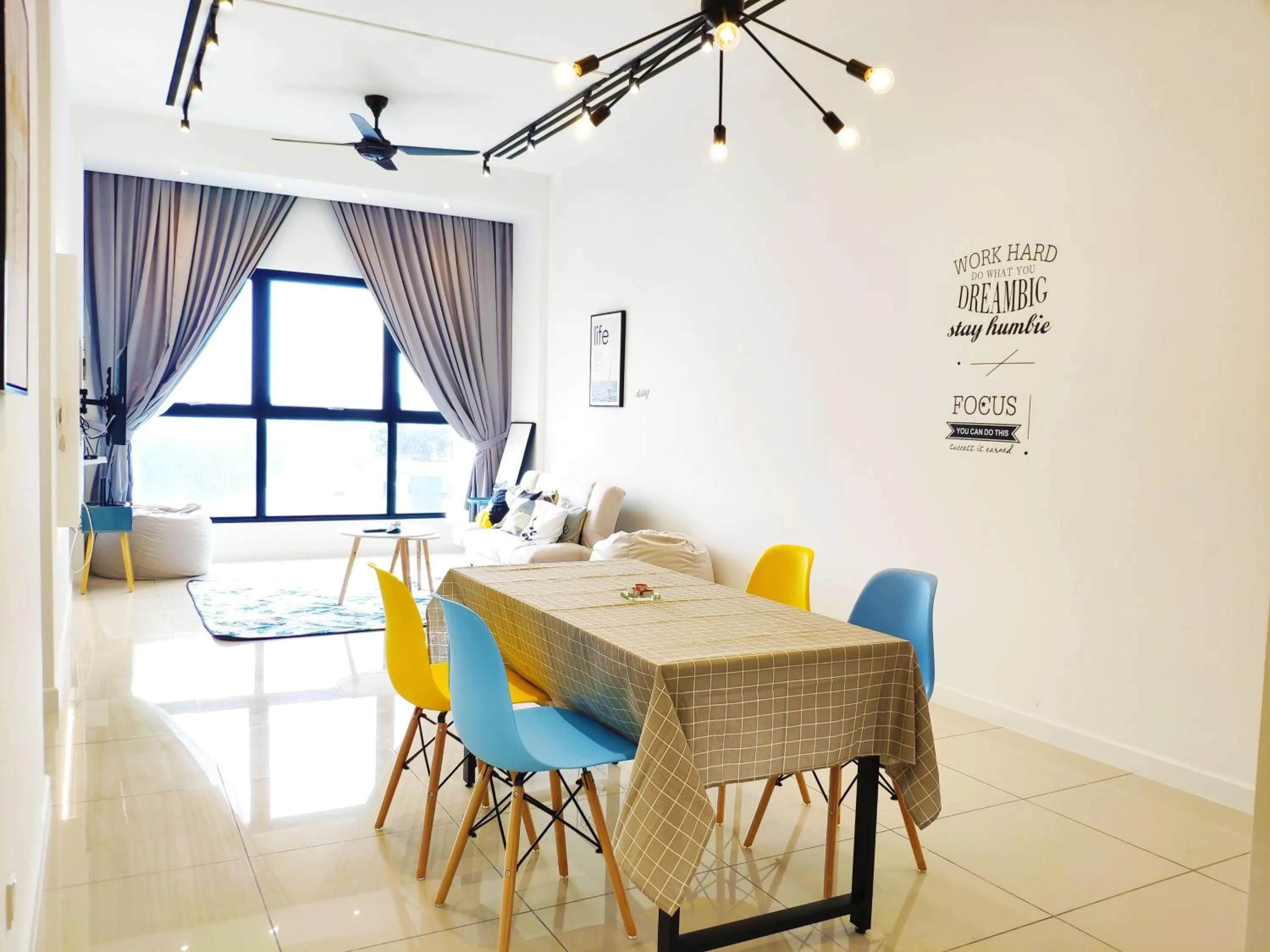 Living room in Le Pavilion by Salaam Suites, 5 pax, near Setiawalk