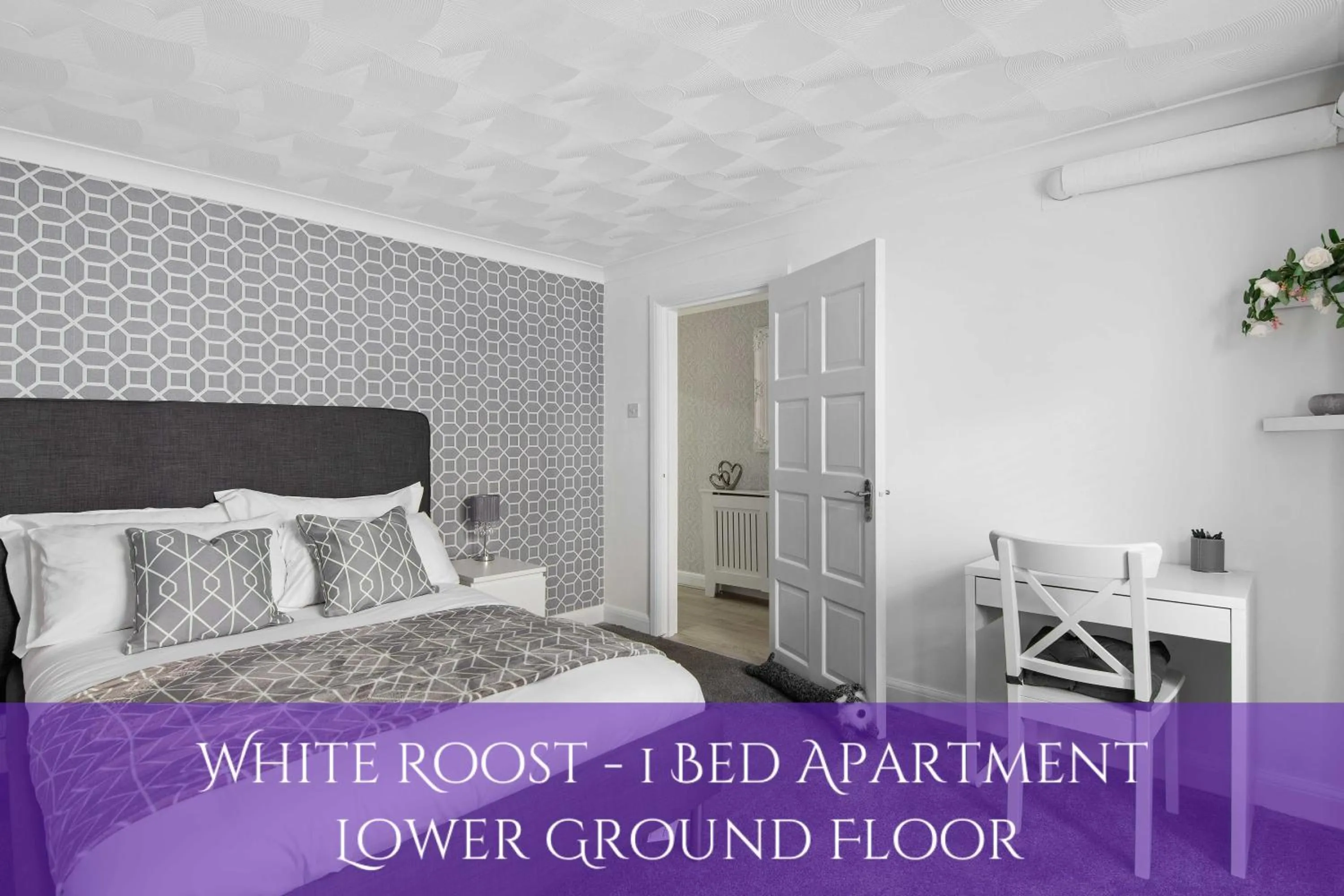 Bedroom, Bed in The Roost Group - Stylish Apartments
