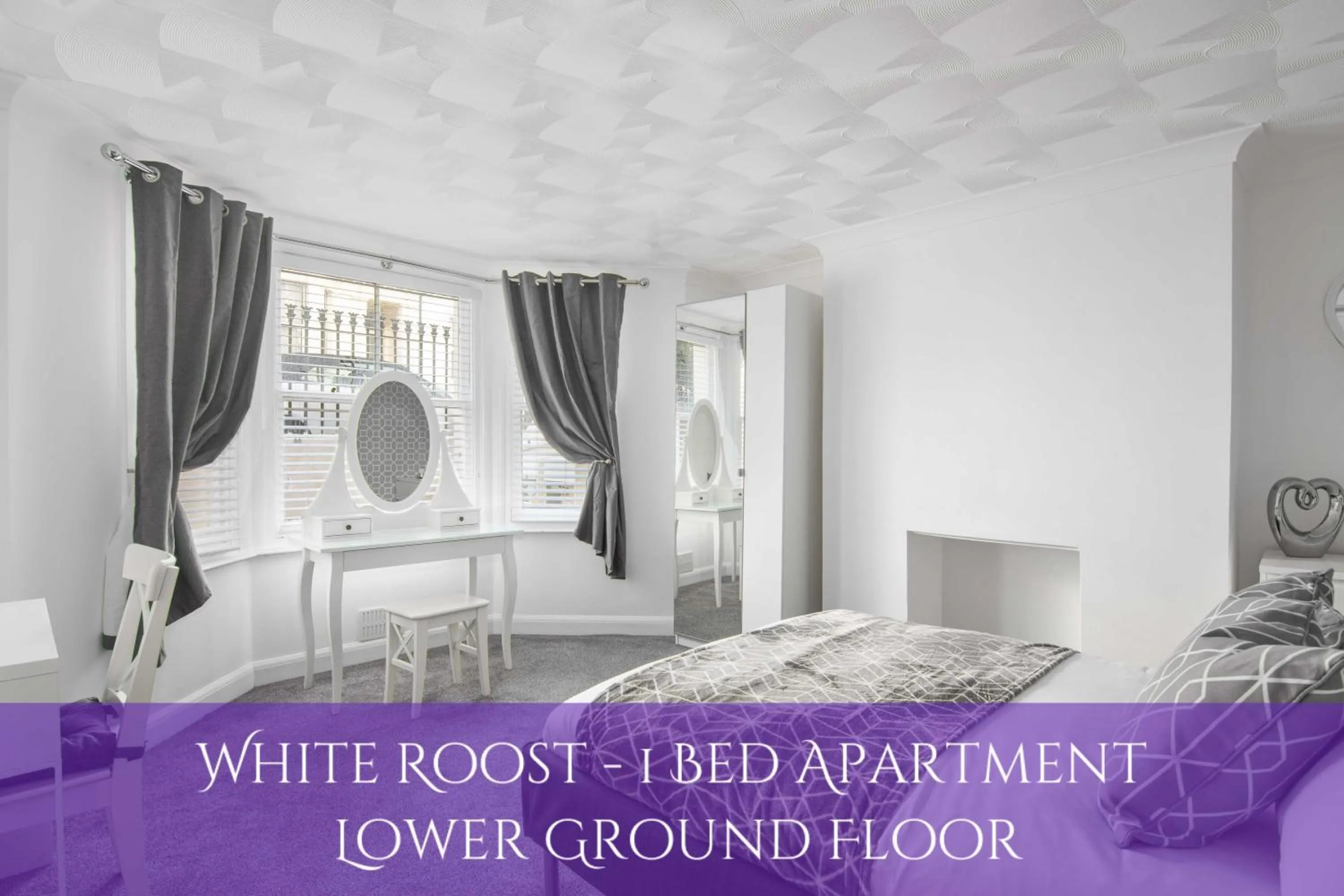 Bedroom, Bed in The Roost Group - Stylish Apartments