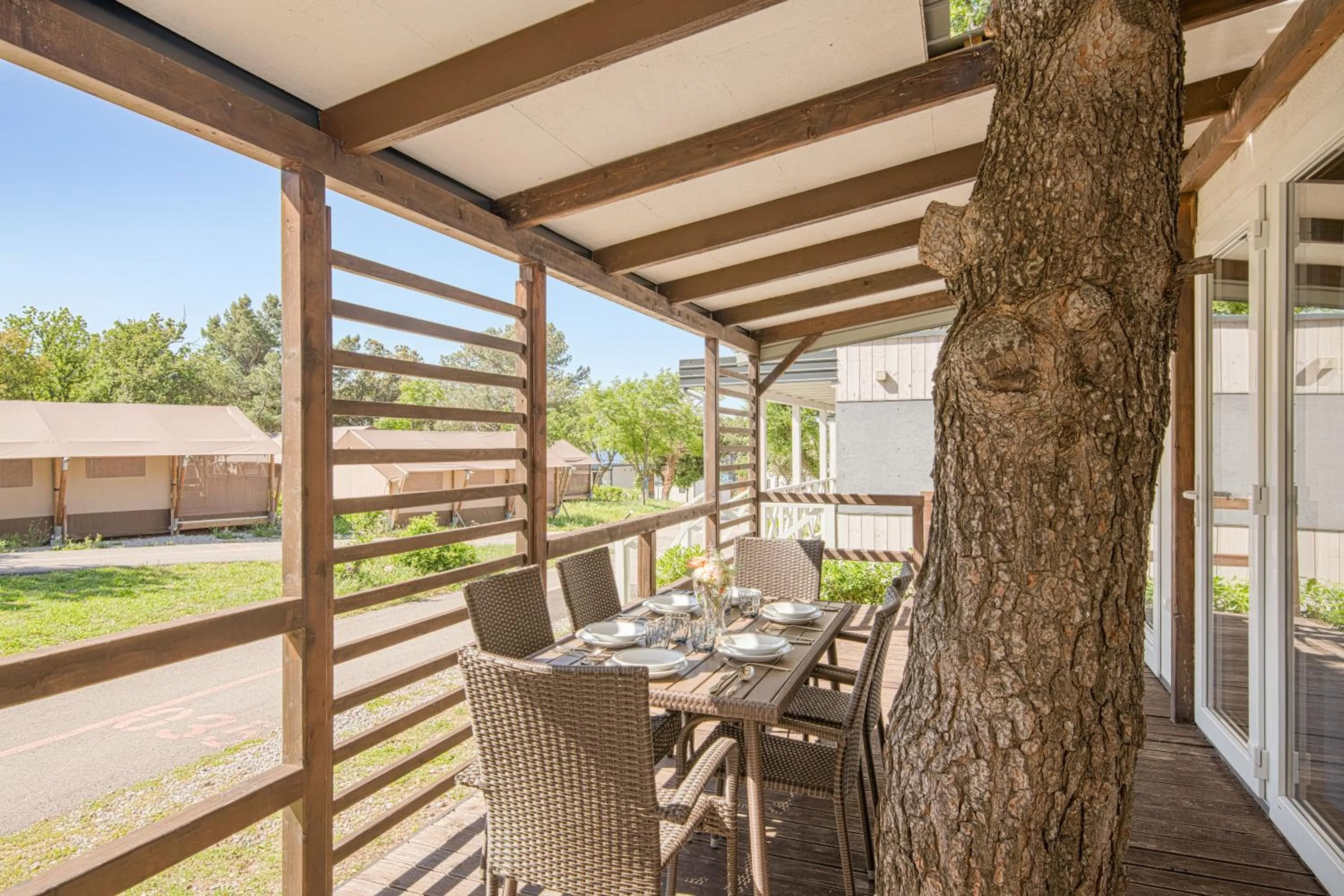 Balcony/Terrace in Elements Camping Selce Mobile homes