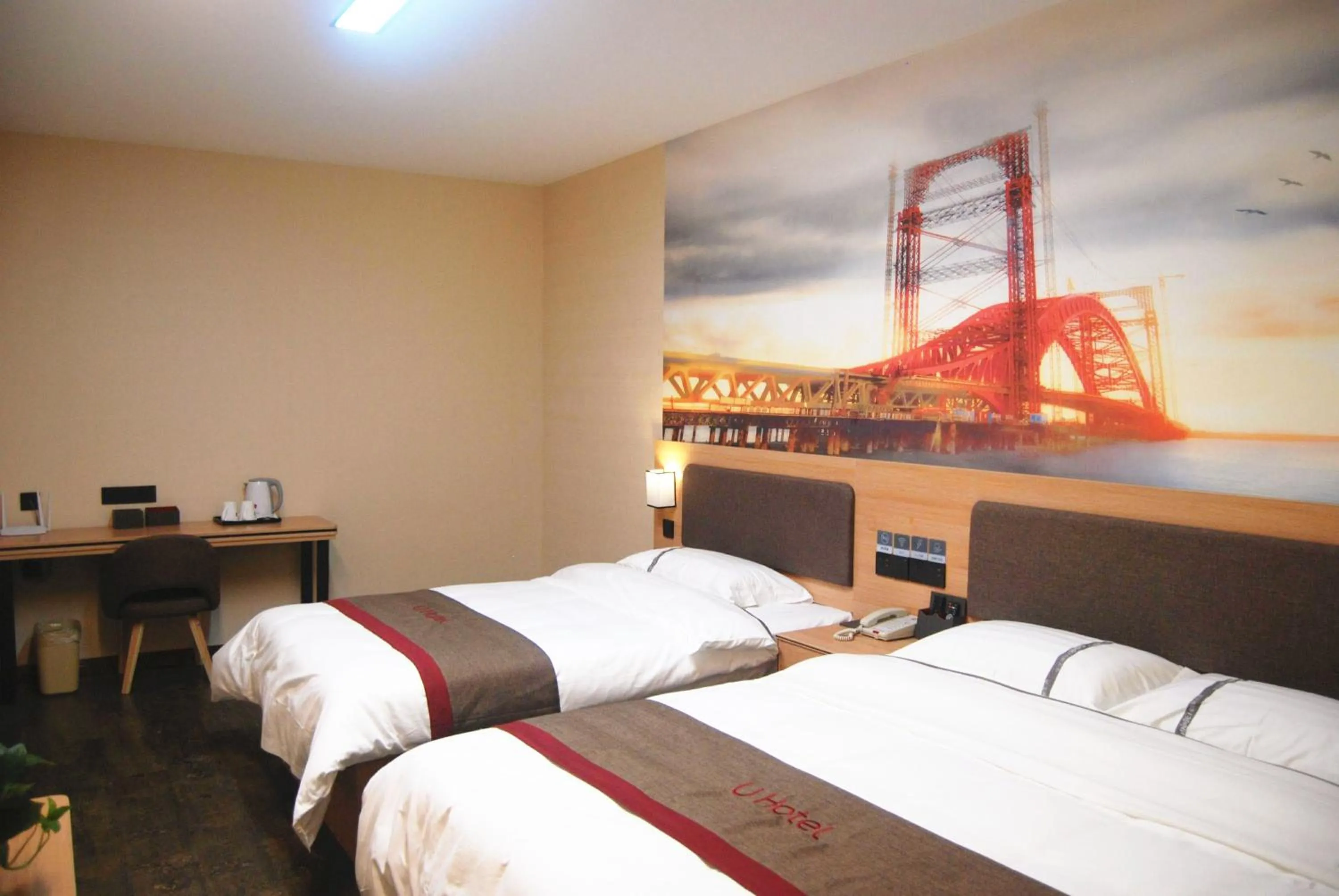 Bed in Thank Inn Chain Hotel Hebei Baoding Wangdu County Bus Station