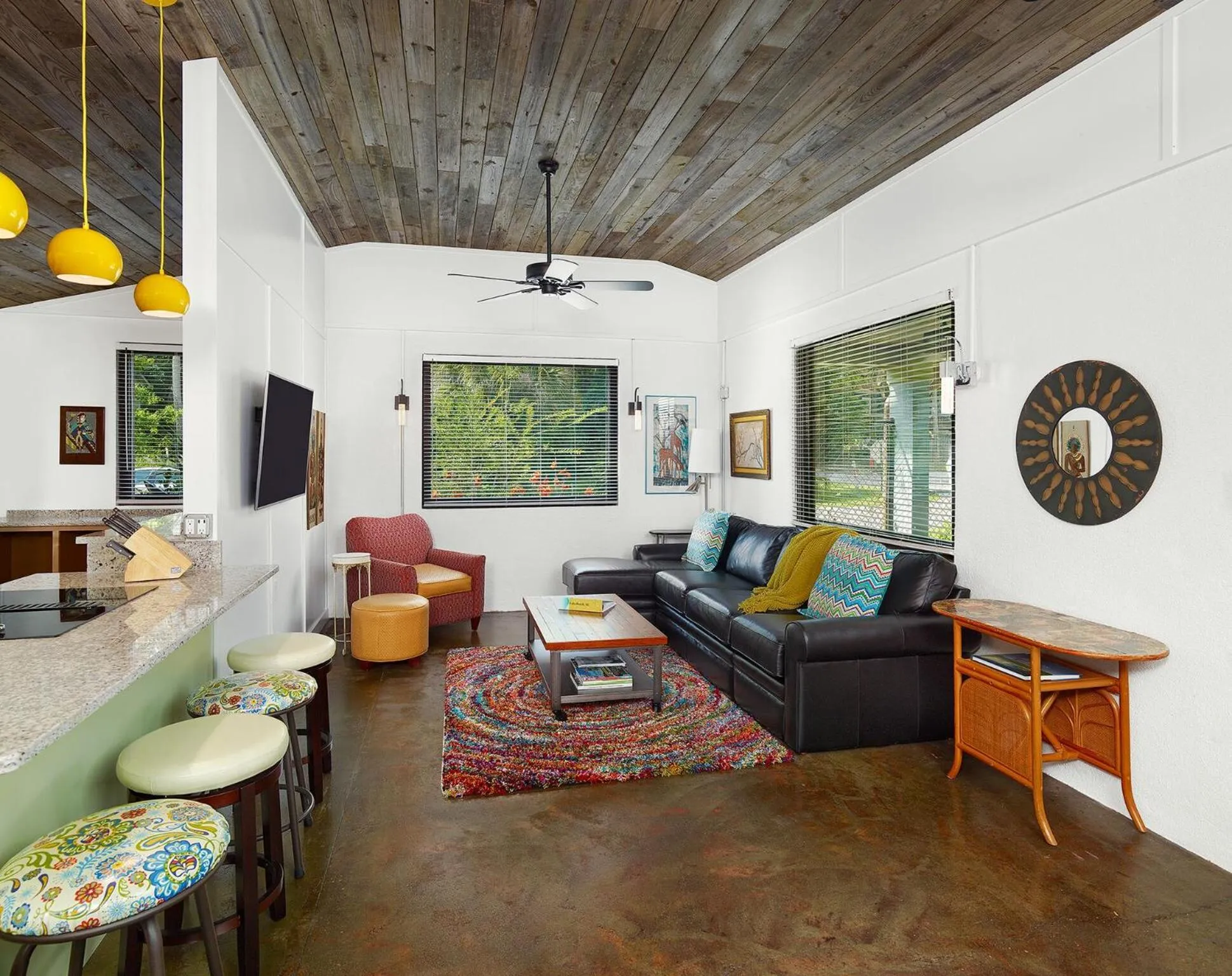 Living room in Folly Vacation 202 Beach Bungalow