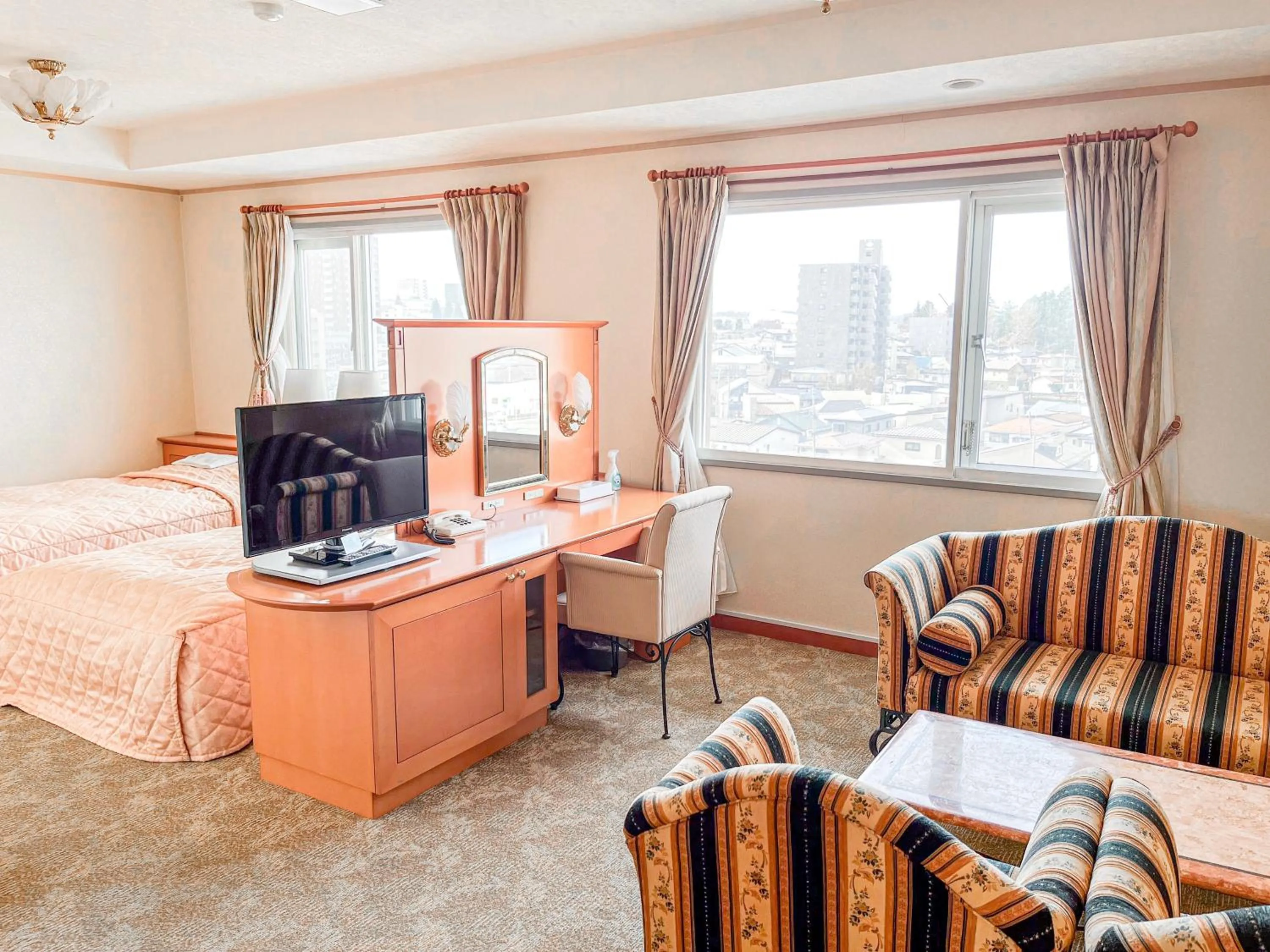 Bed in Hachinohe Plaza Hotel