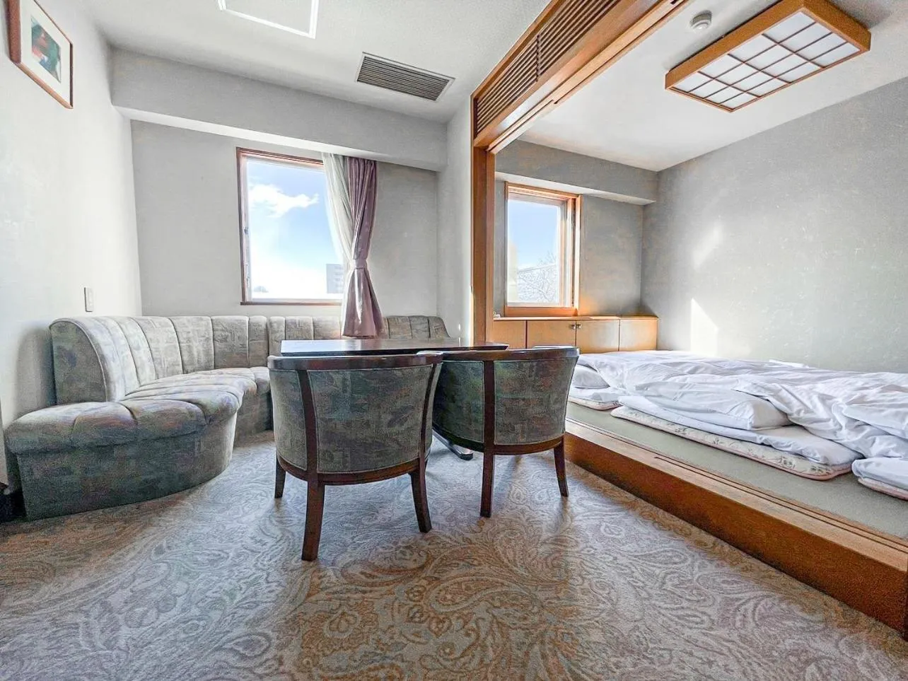 Bed in Hachinohe Plaza Hotel