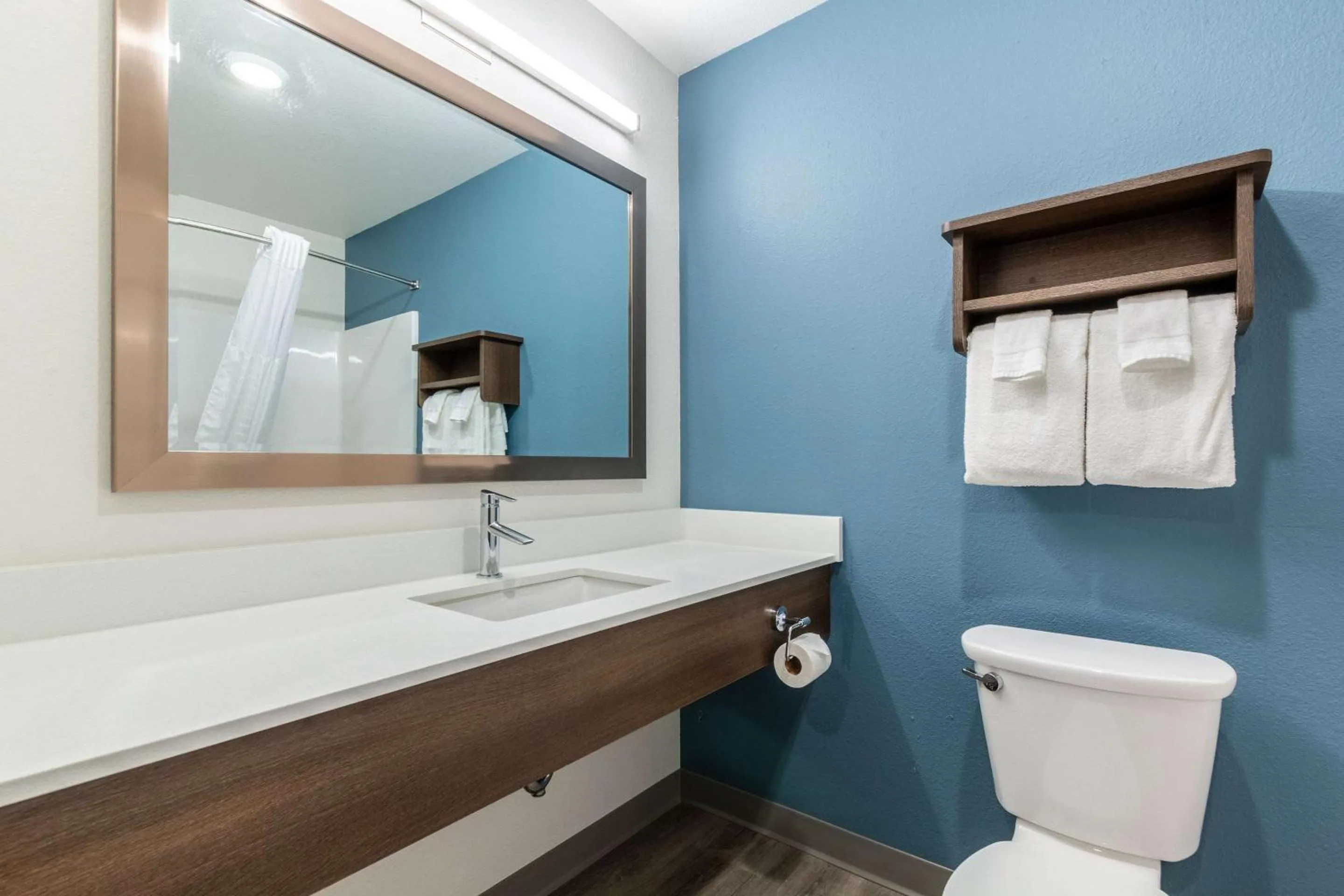 Bathroom in WoodSpring Suites Indianapolis Castleton