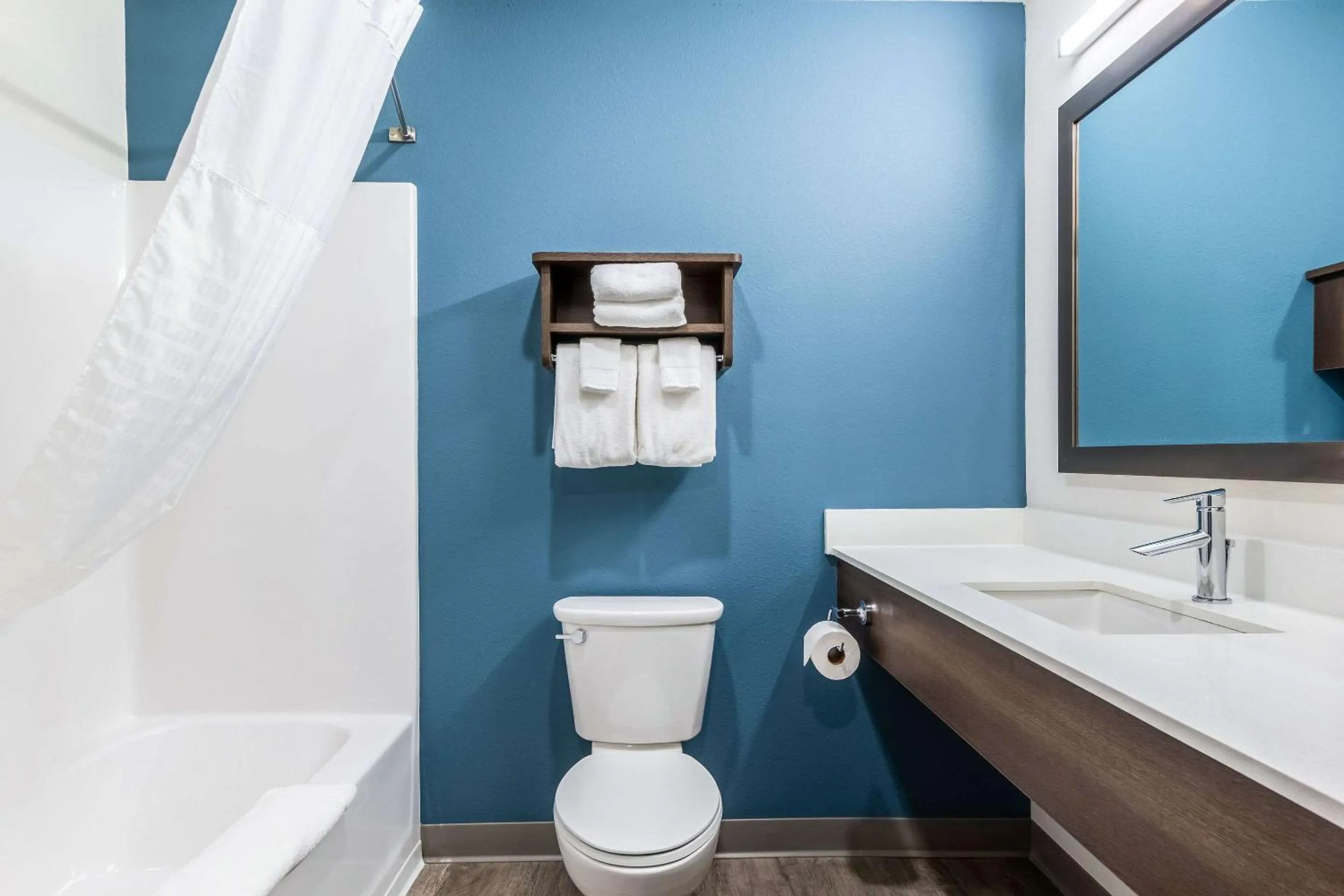 Bathroom in WoodSpring Suites Indianapolis Castleton