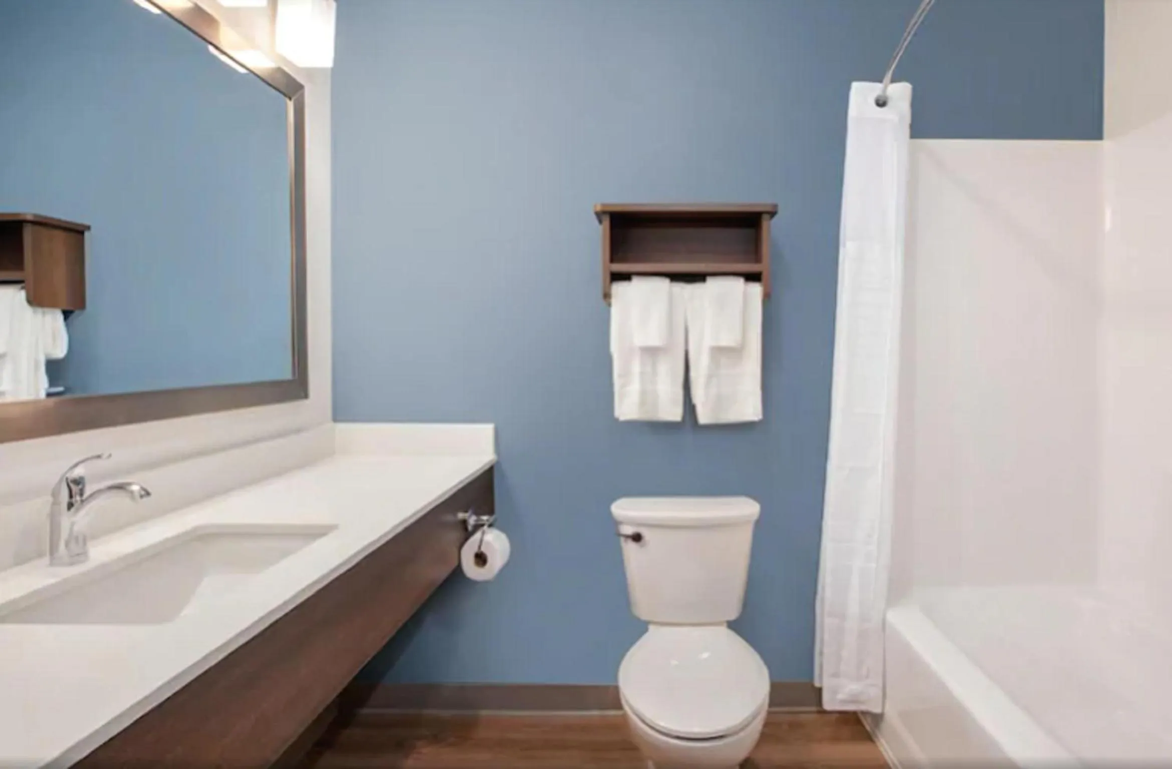 Bathroom in Woodspring Suites Atlanta Stockbridge