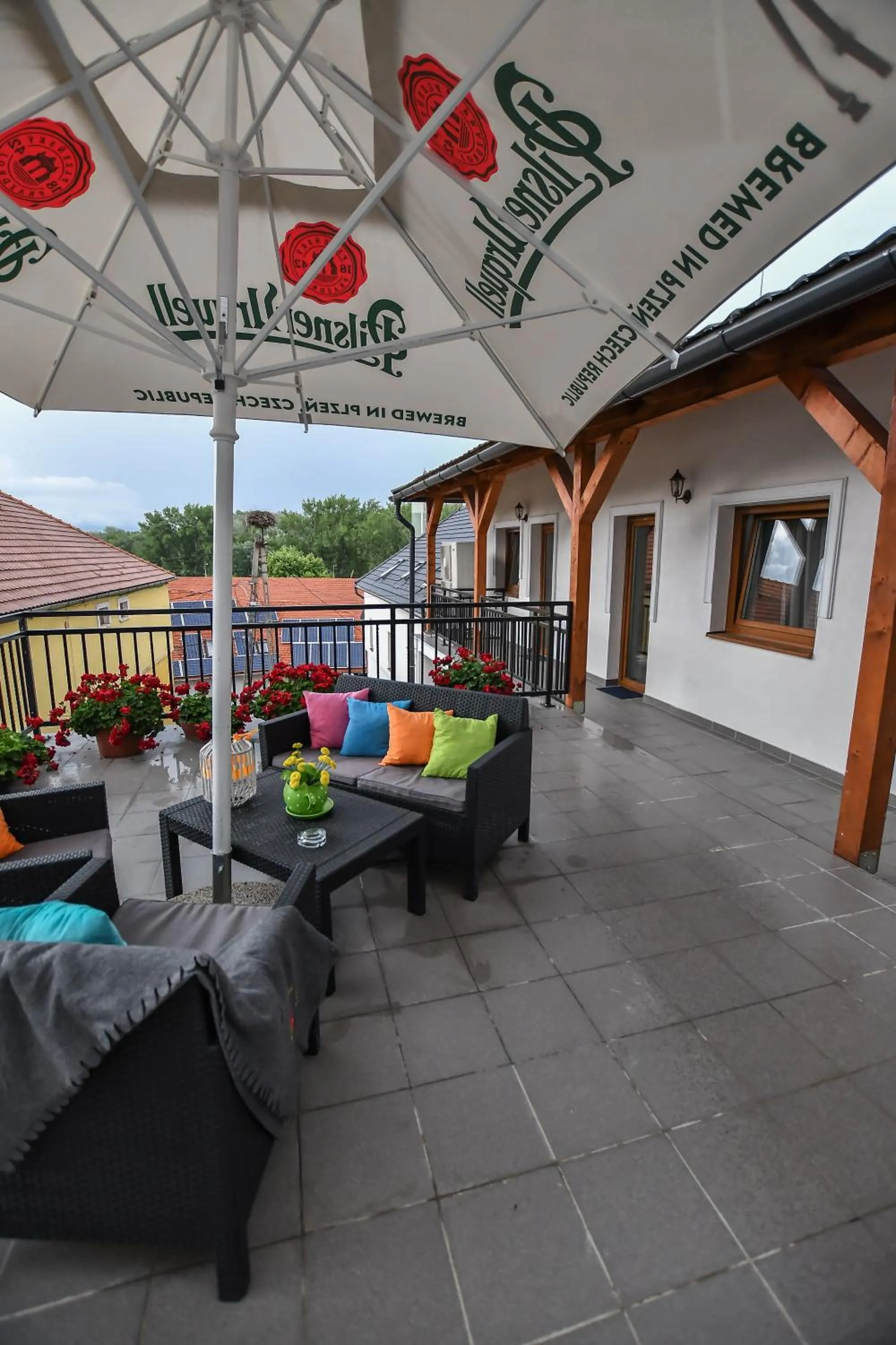 Balcony/Terrace in É-Vaskó Panzió Borpince