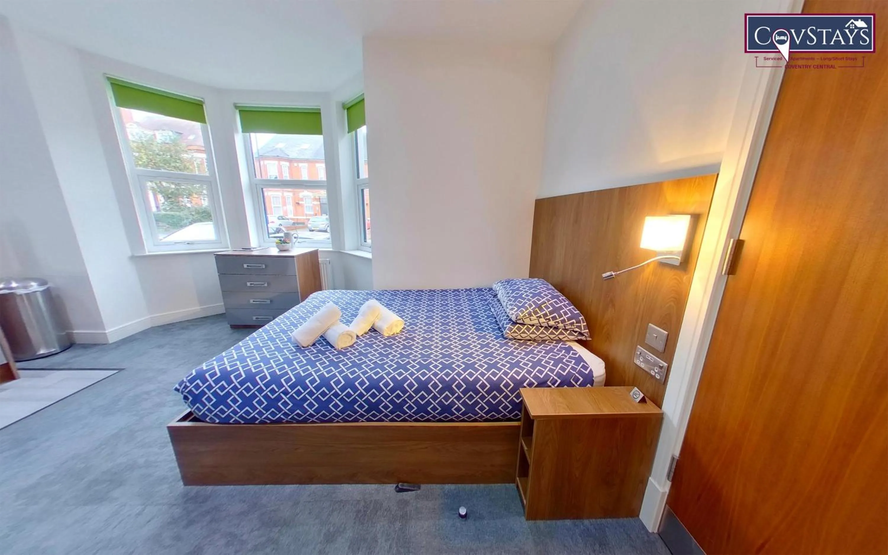 Bed in Victoria House - Deluxe Studios in Coventry City Centre, free parking, by COVSTAYS