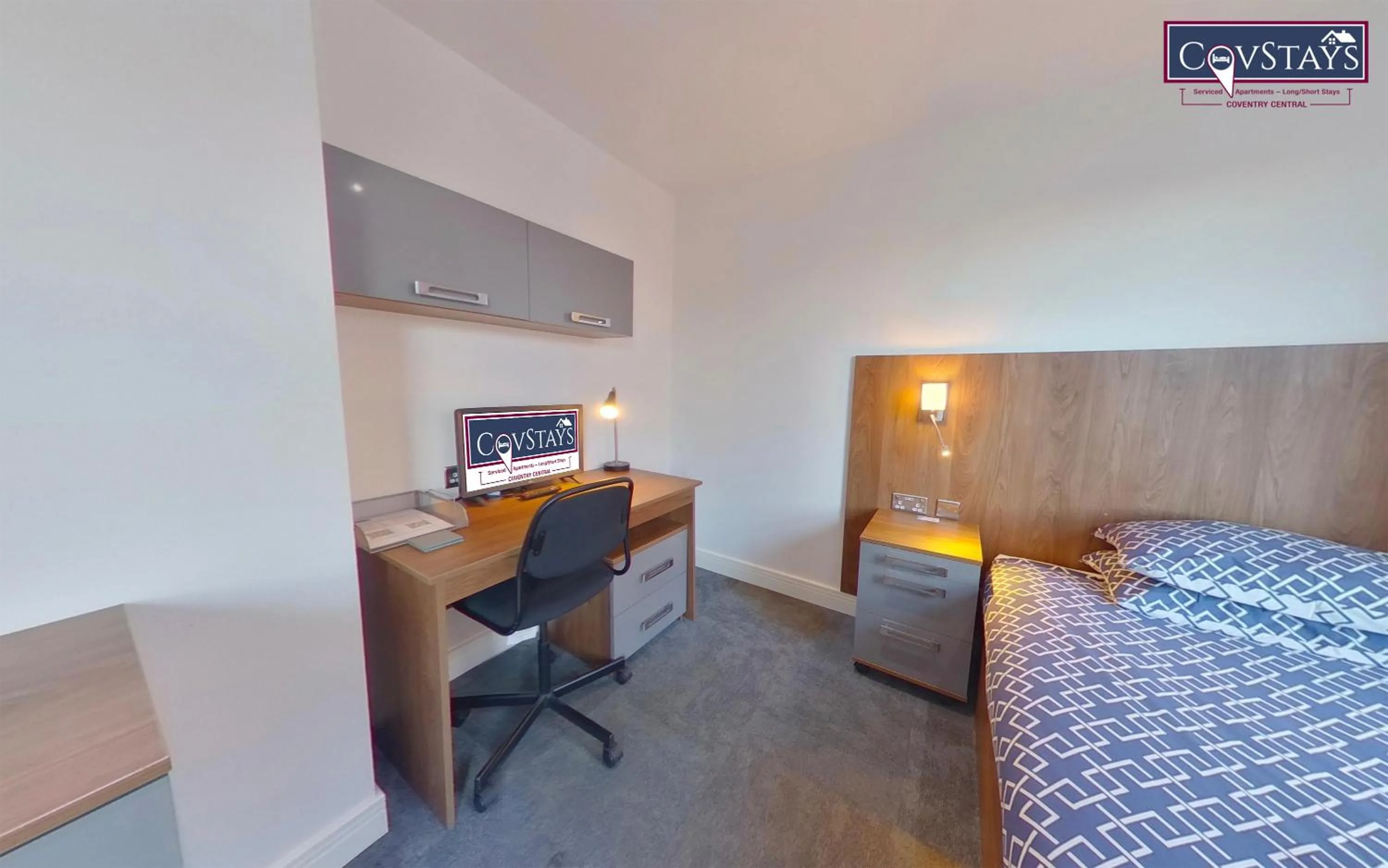 Bed in Victoria House - Deluxe Studios in Coventry City Centre, free parking, by COVSTAYS