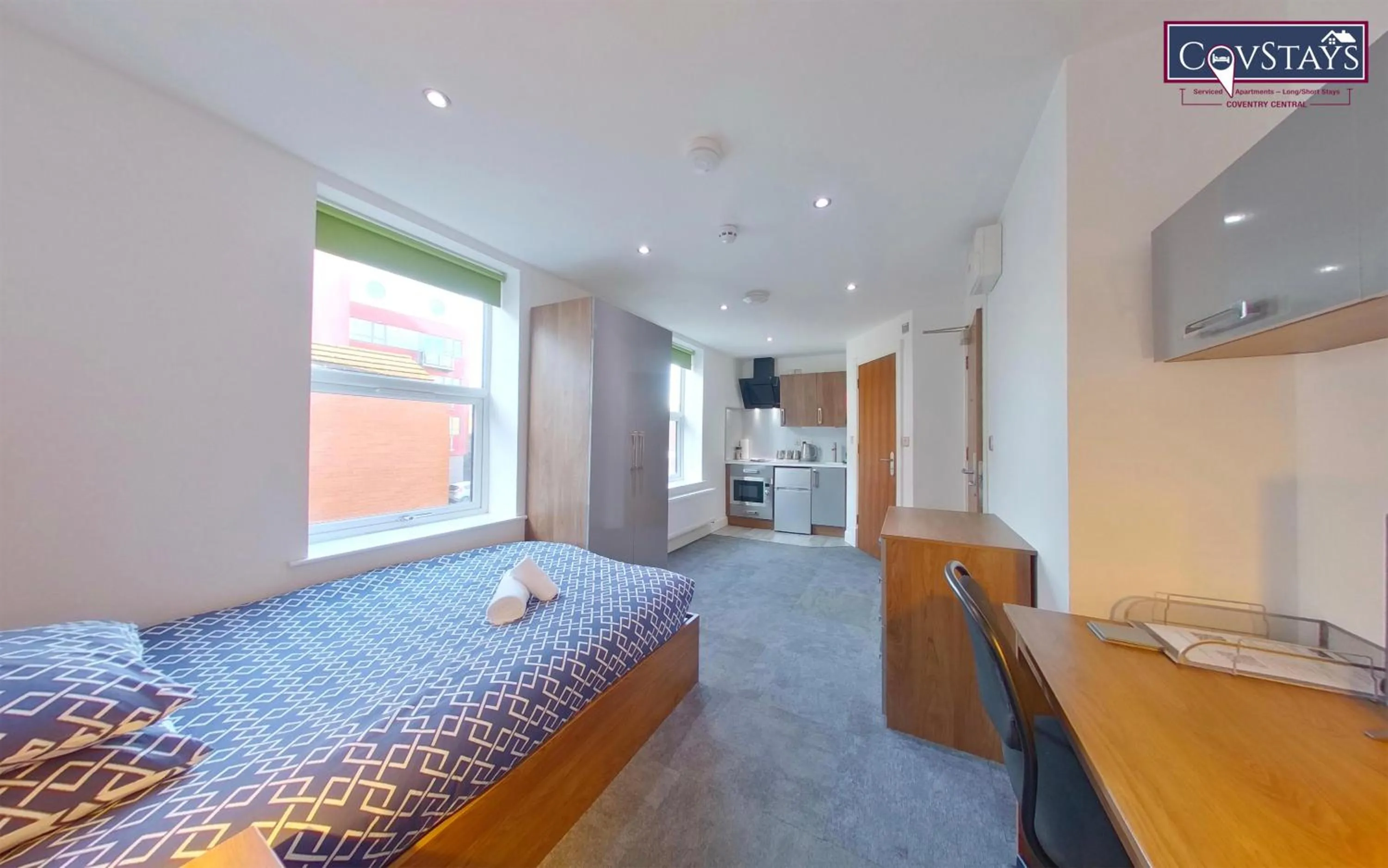 Bed in Victoria House - Deluxe Studios in Coventry City Centre, free parking, by COVSTAYS