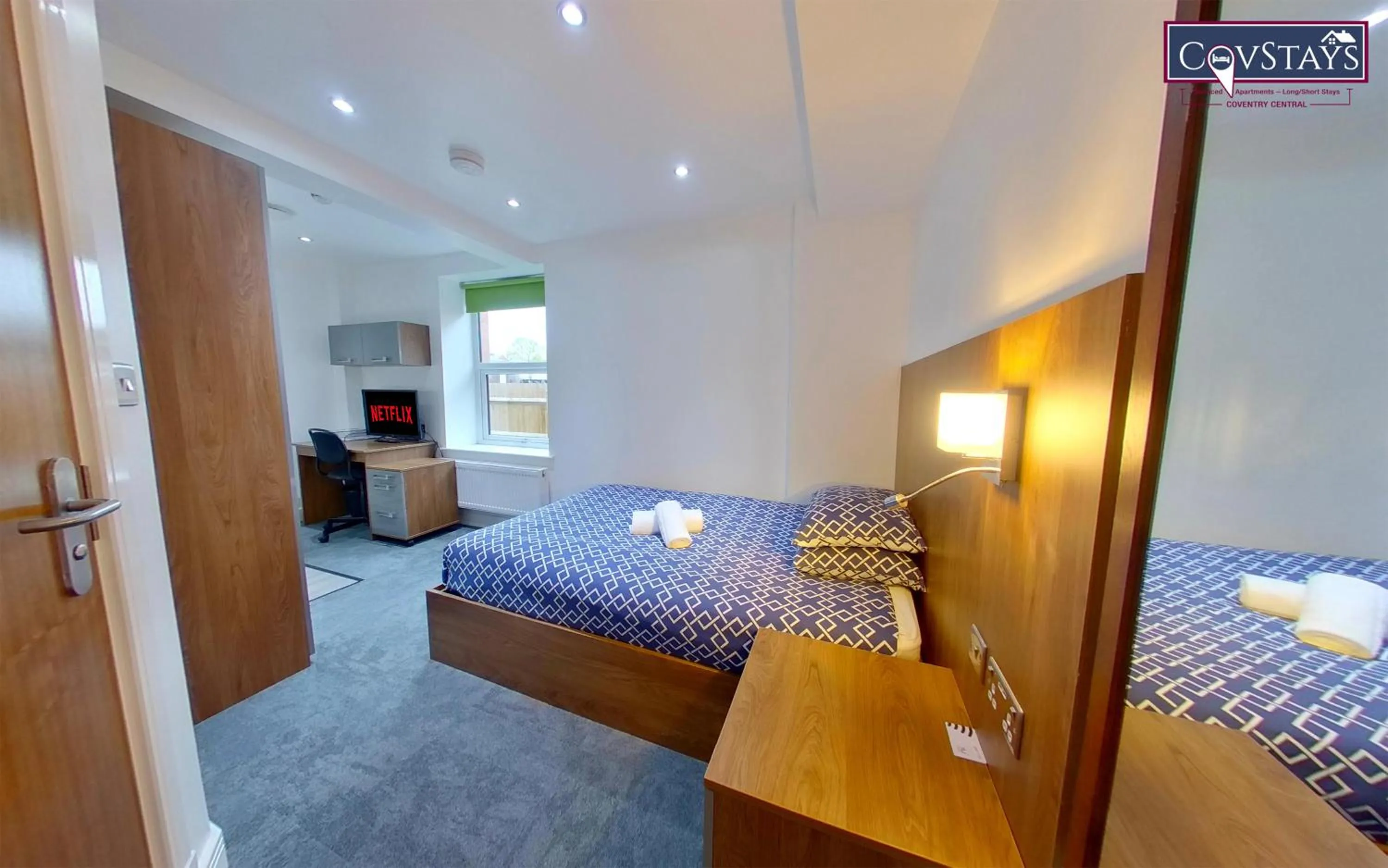 Bed in Victoria House - Deluxe Studios in Coventry City Centre, free parking, by COVSTAYS