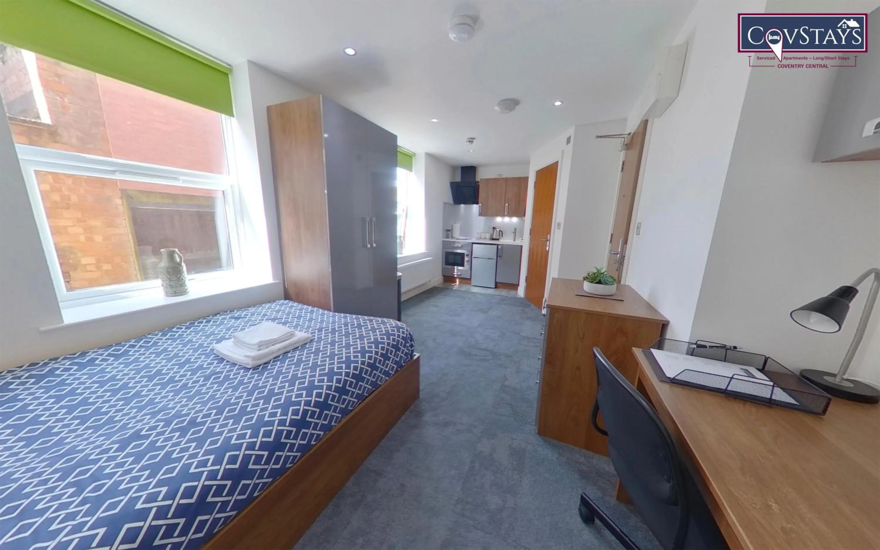 Bed in Victoria House - Deluxe Studios in Coventry City Centre, free parking, by COVSTAYS