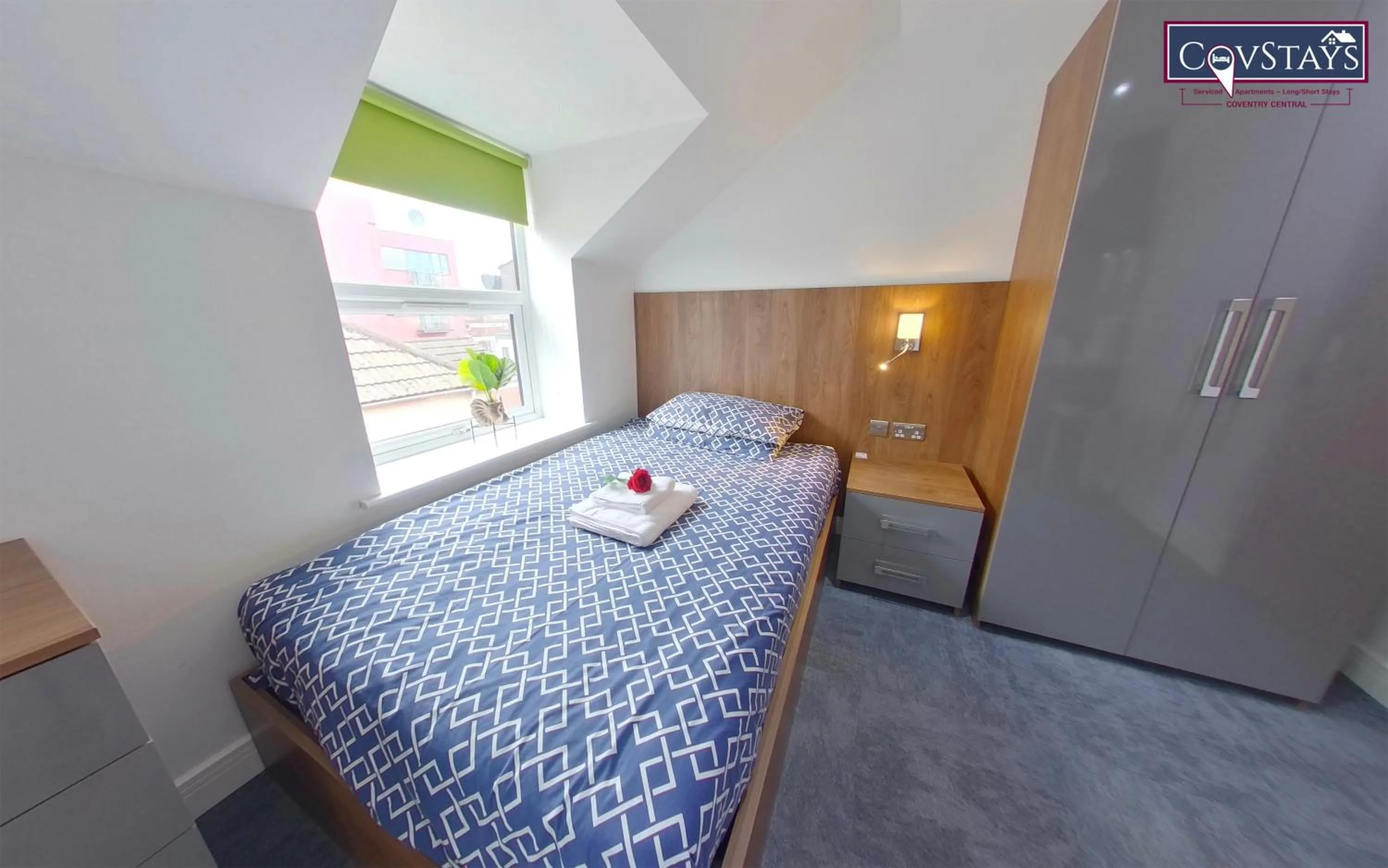 Bed in Victoria House - Deluxe Studios in Coventry City Centre, free parking, by COVSTAYS