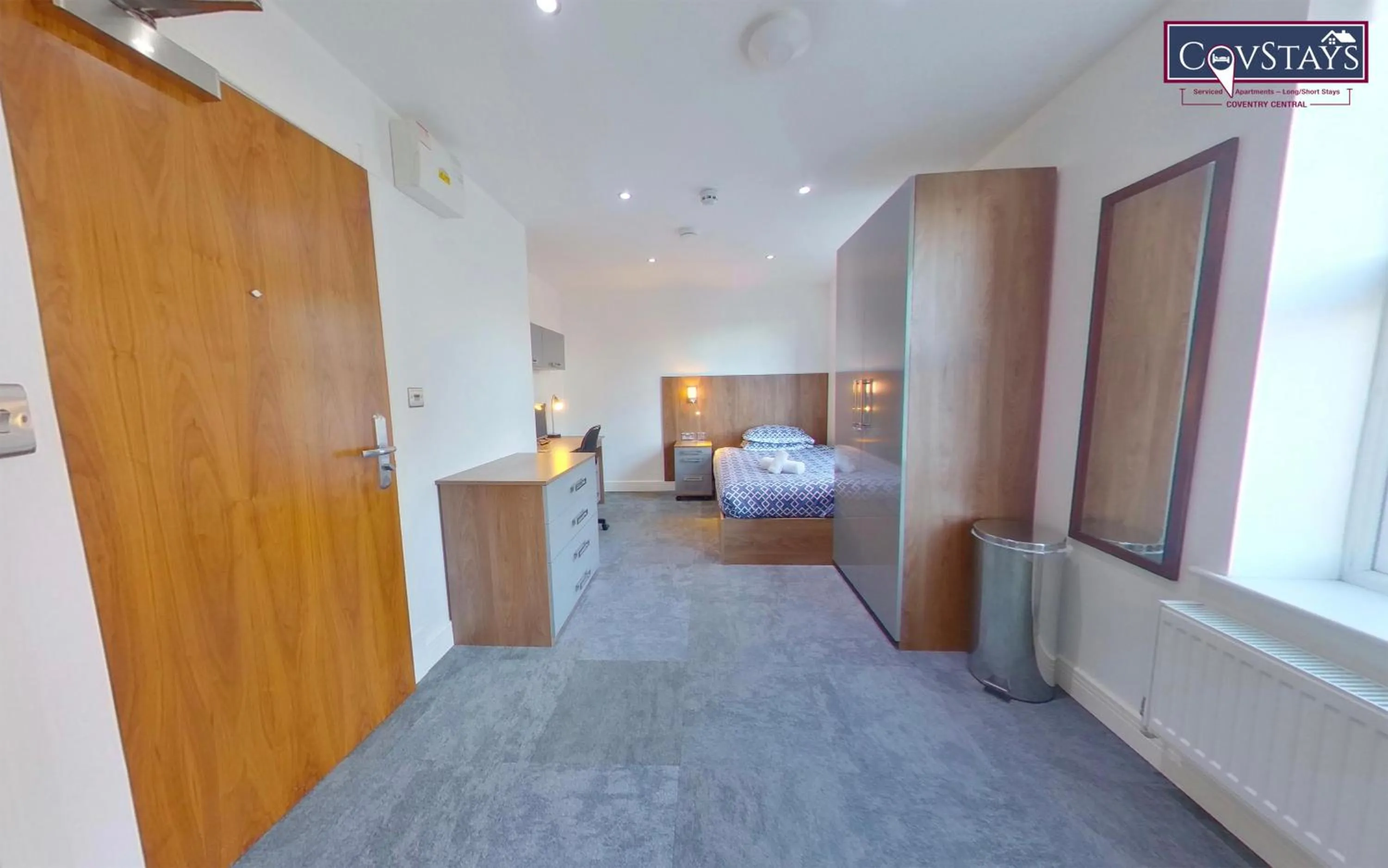 Bed in Victoria House - Deluxe Studios in Coventry City Centre, free parking, by COVSTAYS