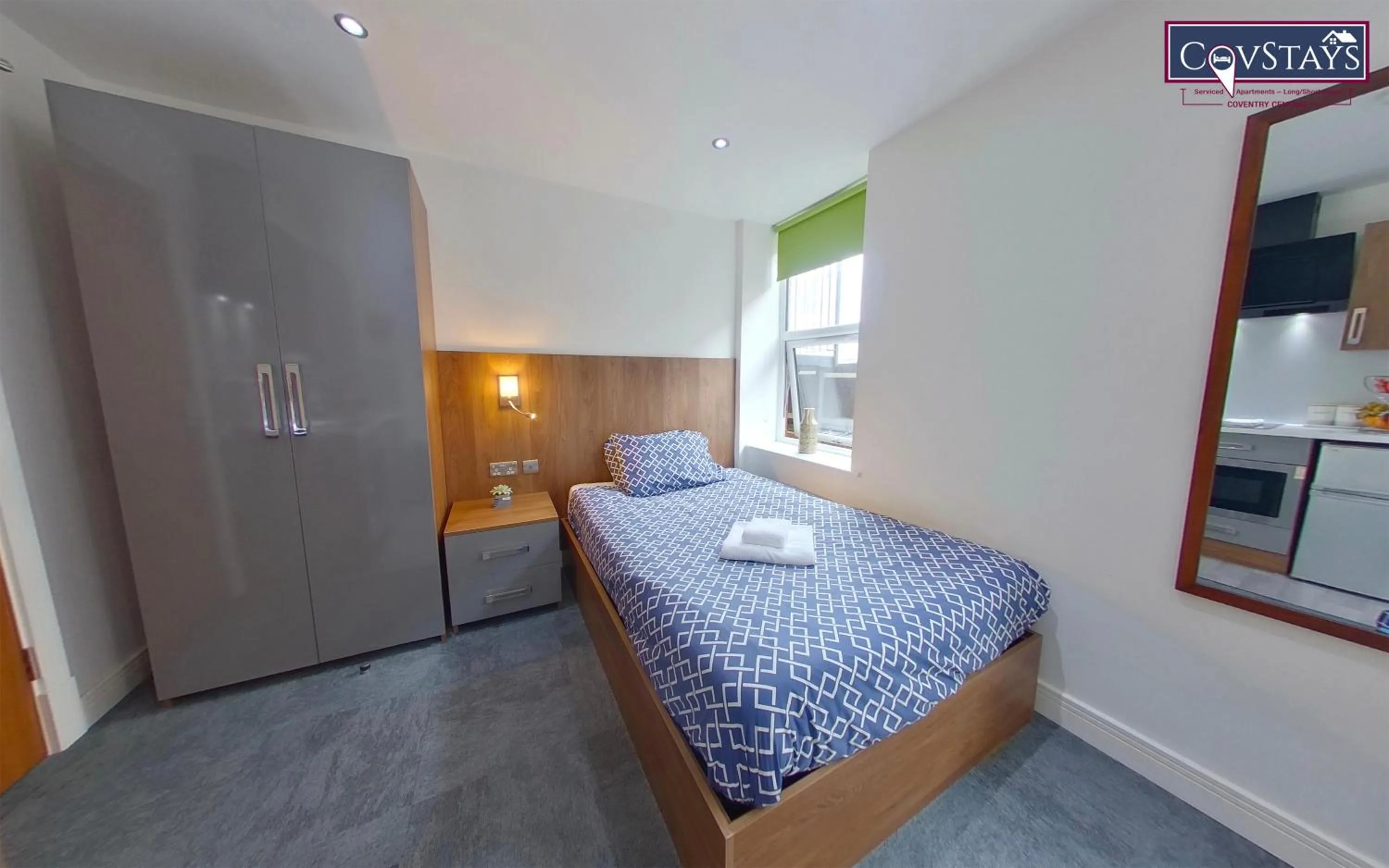 Bed in Victoria House - Deluxe Studios in Coventry City Centre, free parking, by COVSTAYS
