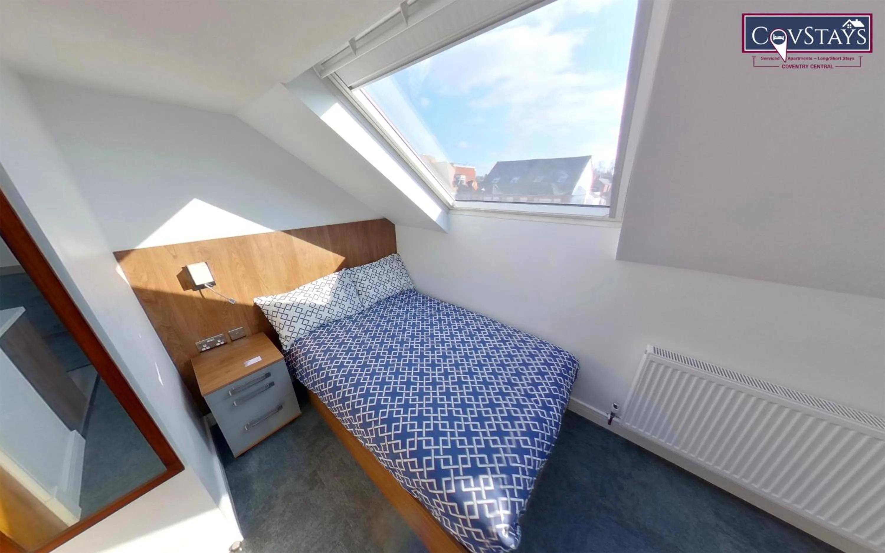 Bed in Victoria House - Deluxe Studios in Coventry City Centre, free parking, by COVSTAYS