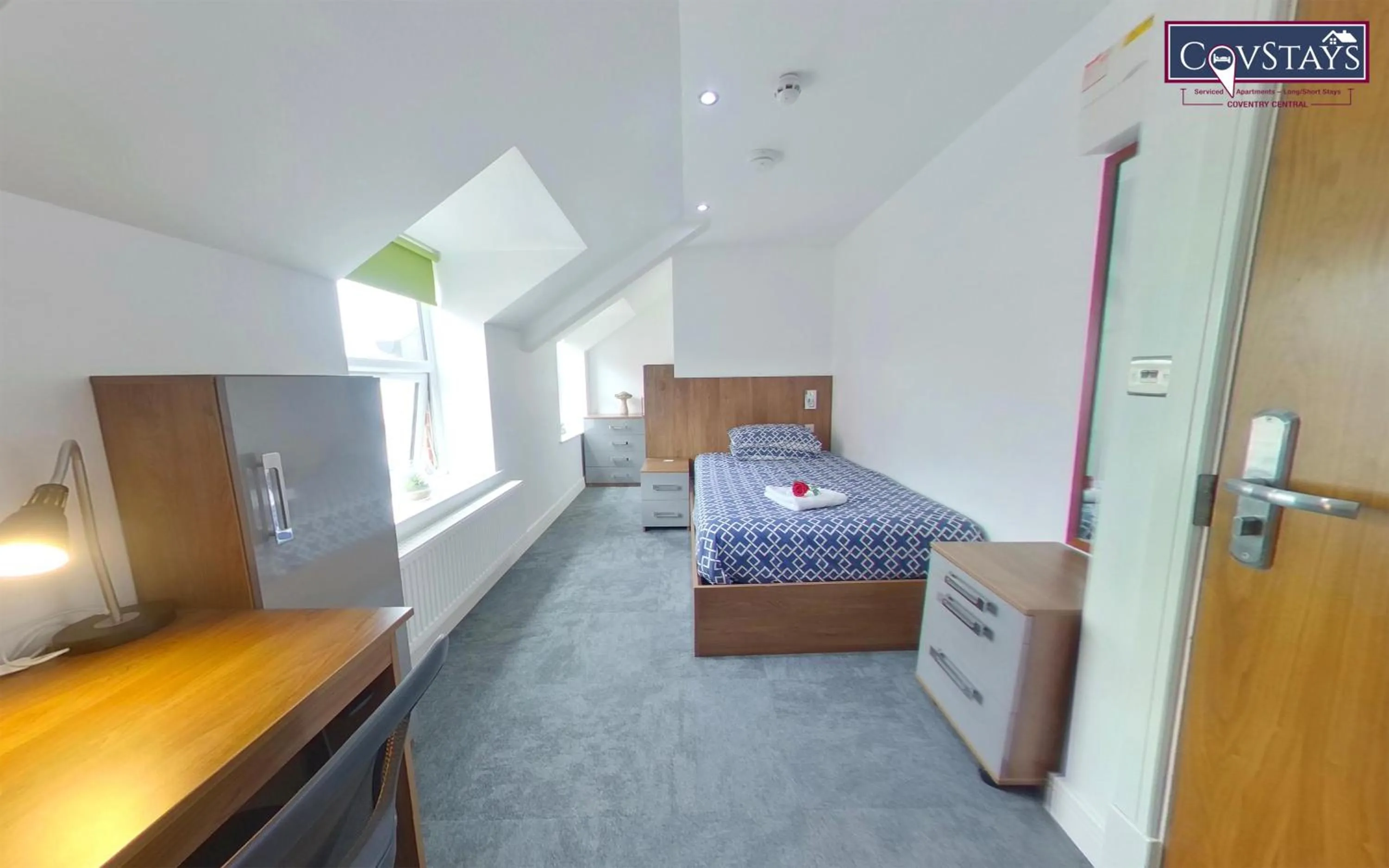 Bed in Victoria House - Deluxe Studios in Coventry City Centre, free parking, by COVSTAYS