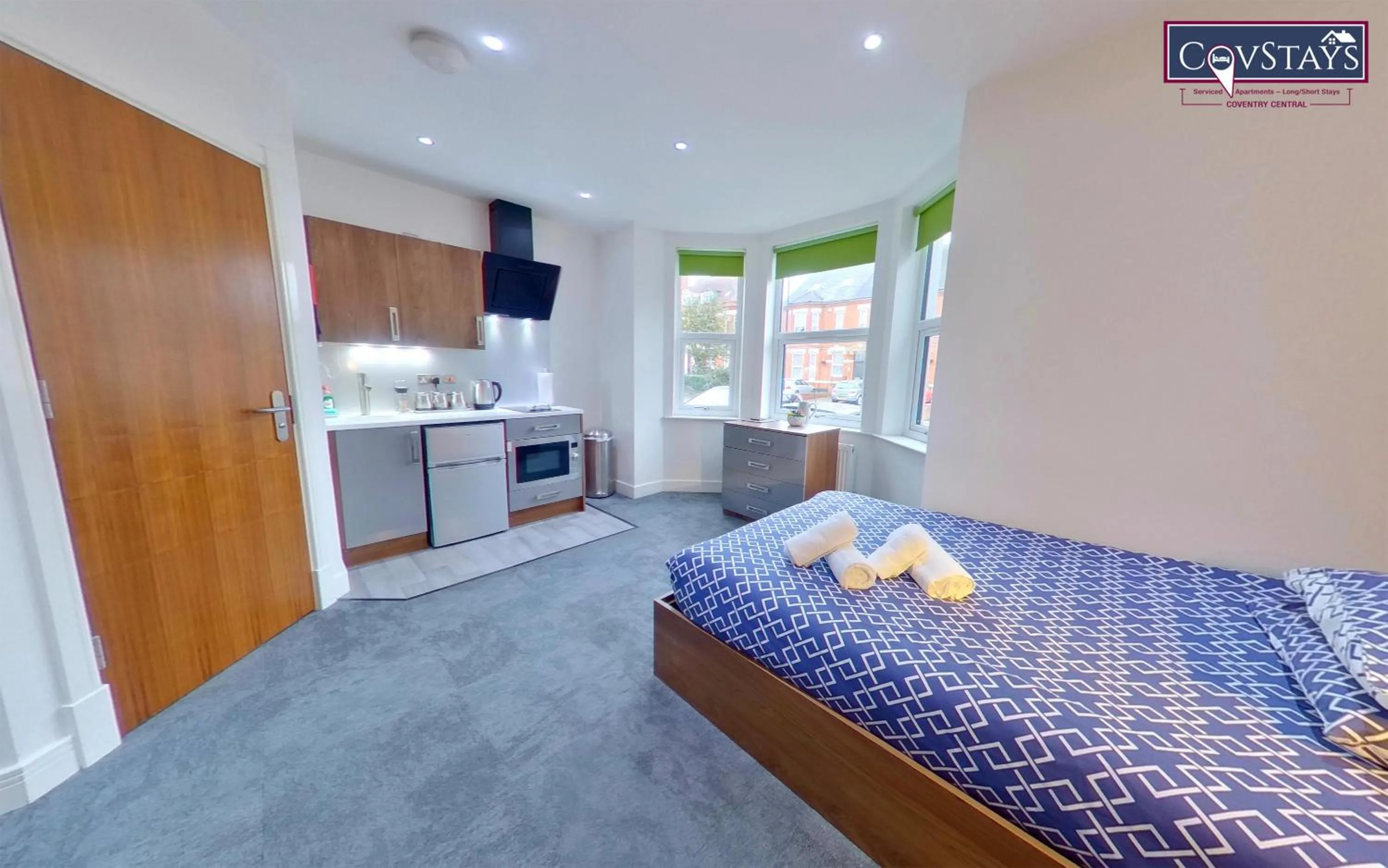 Bed in Victoria House - Deluxe Studios in Coventry City Centre, free parking, by COVSTAYS
