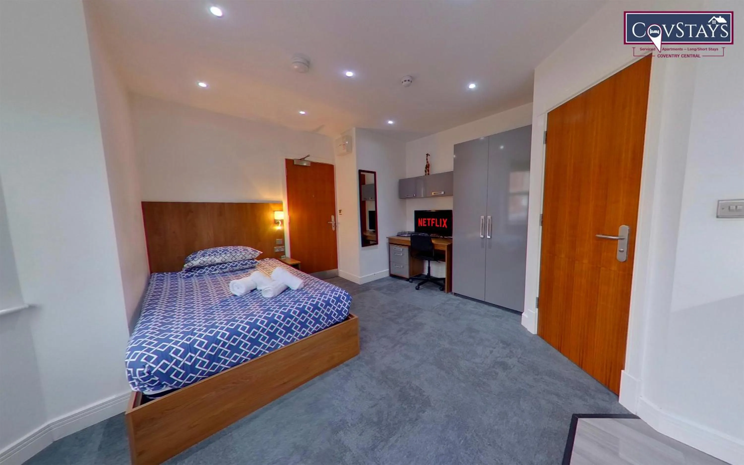 Bed in Victoria House - Deluxe Studios in Coventry City Centre, free parking, by COVSTAYS