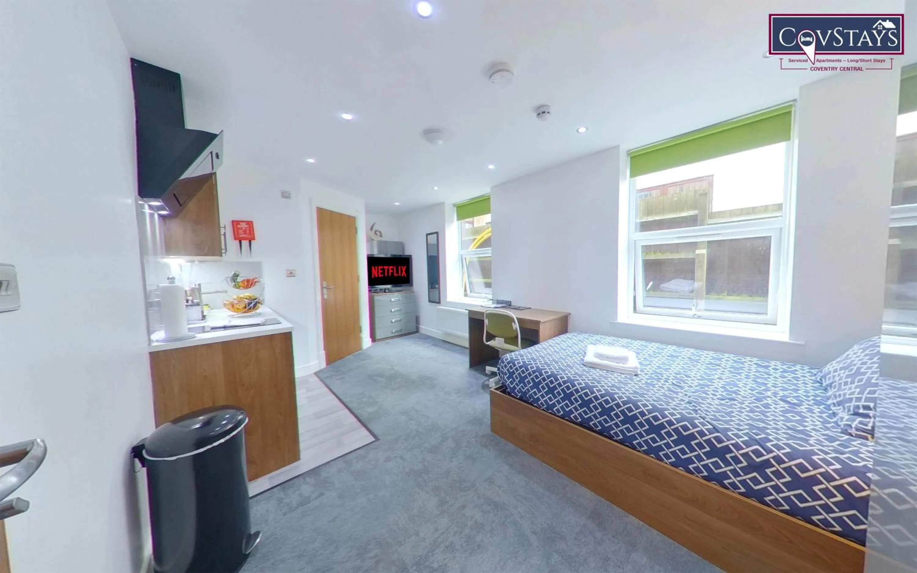 Bed in Victoria House - Deluxe Studios in Coventry City Centre, free parking, by COVSTAYS