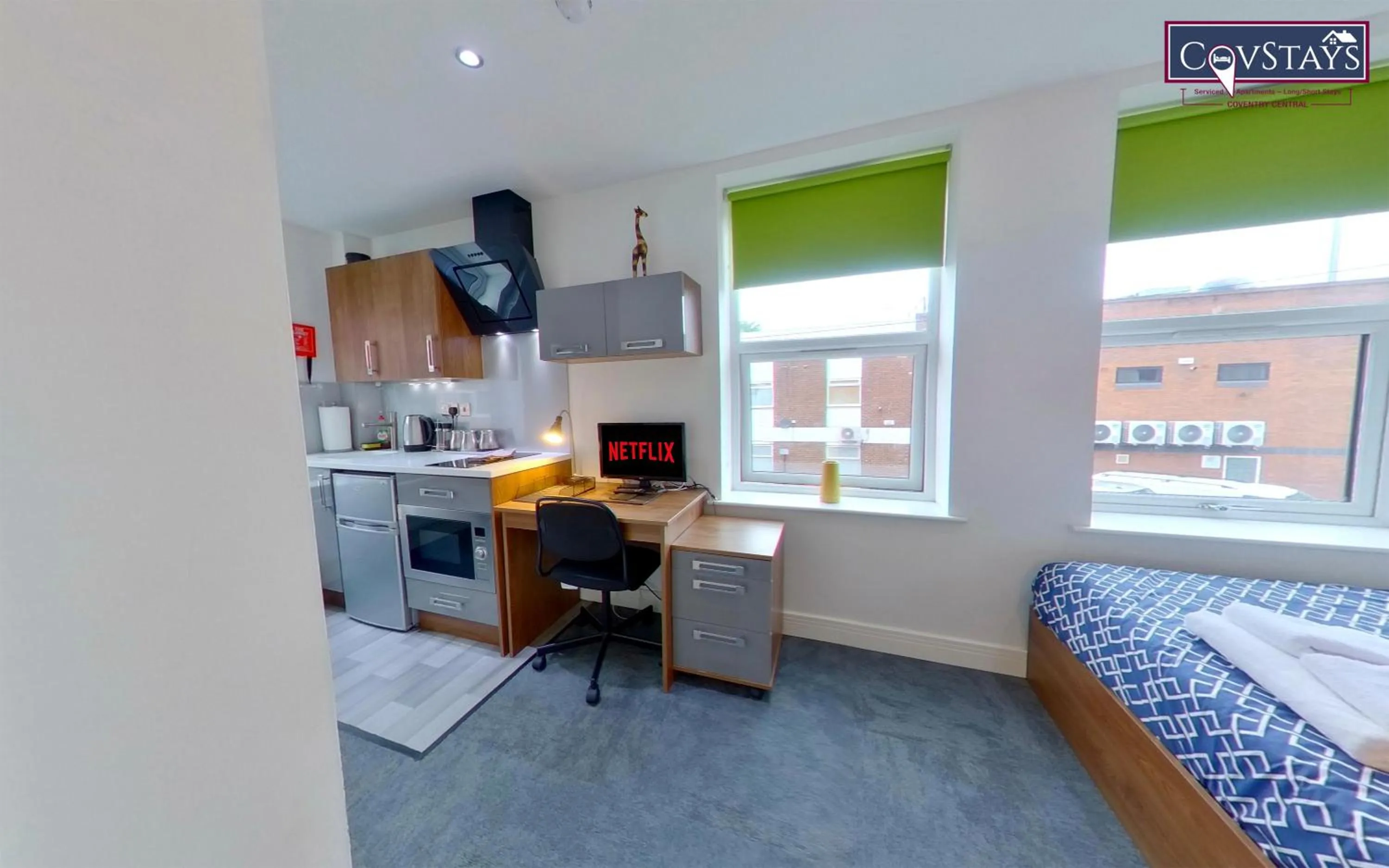 Bed in Victoria House - Deluxe Studios in Coventry City Centre, free parking, by COVSTAYS