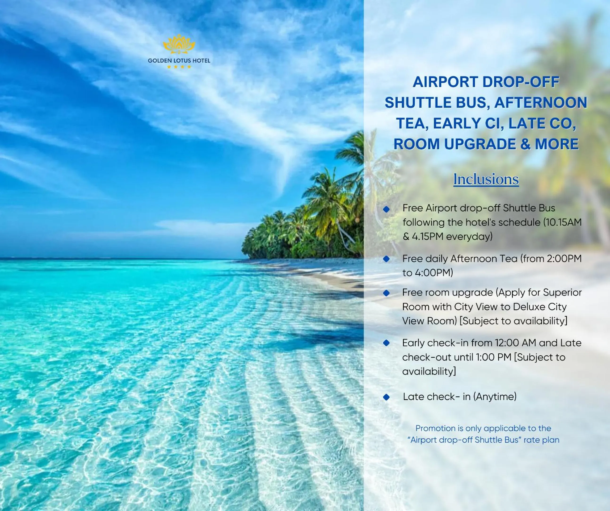 shuttle in Golden Lotus Hotel Da Nang - Rooftop Bar Sea View