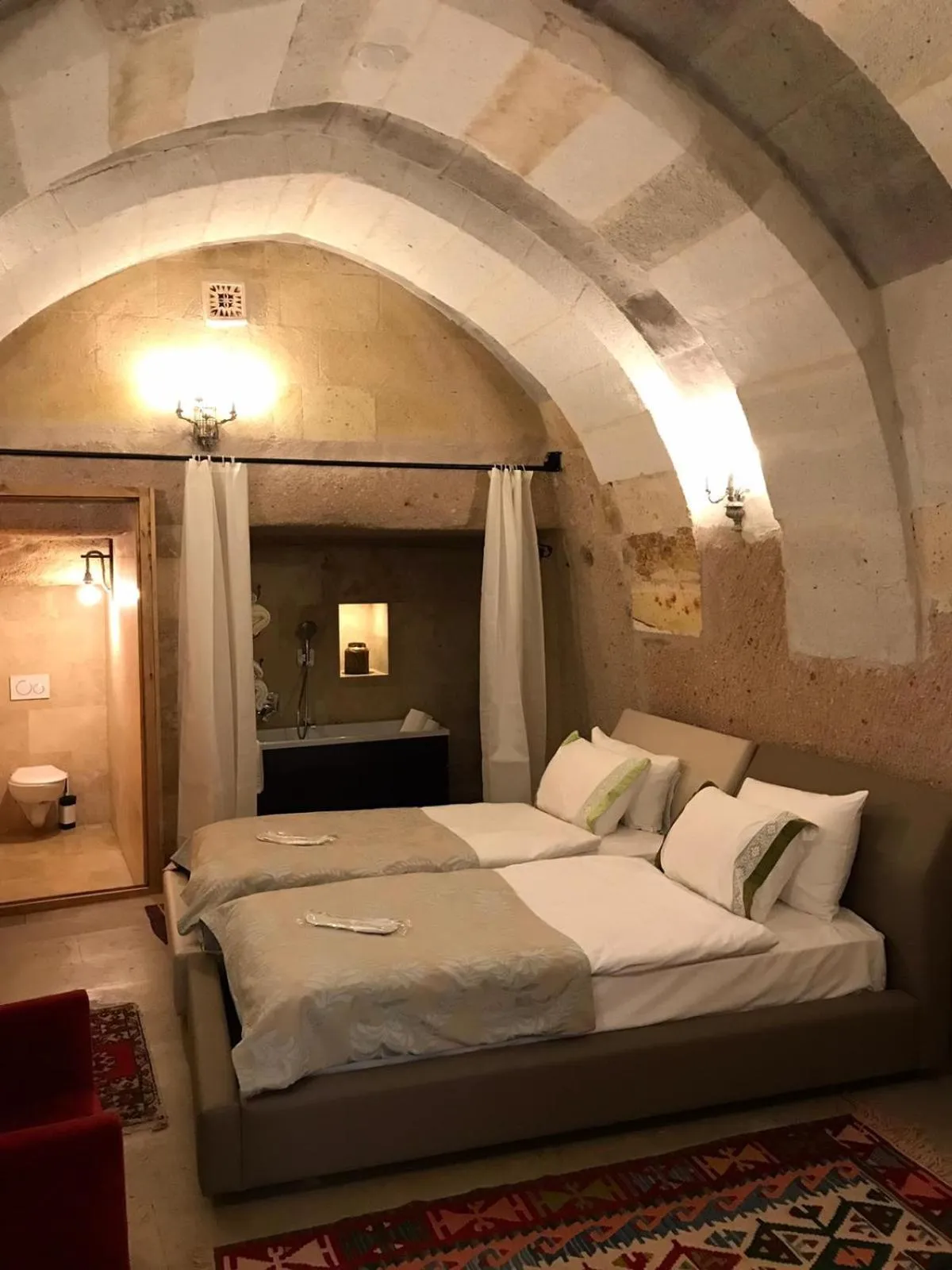 Toilet, Bed in Pigeon Hotel Cappadocia