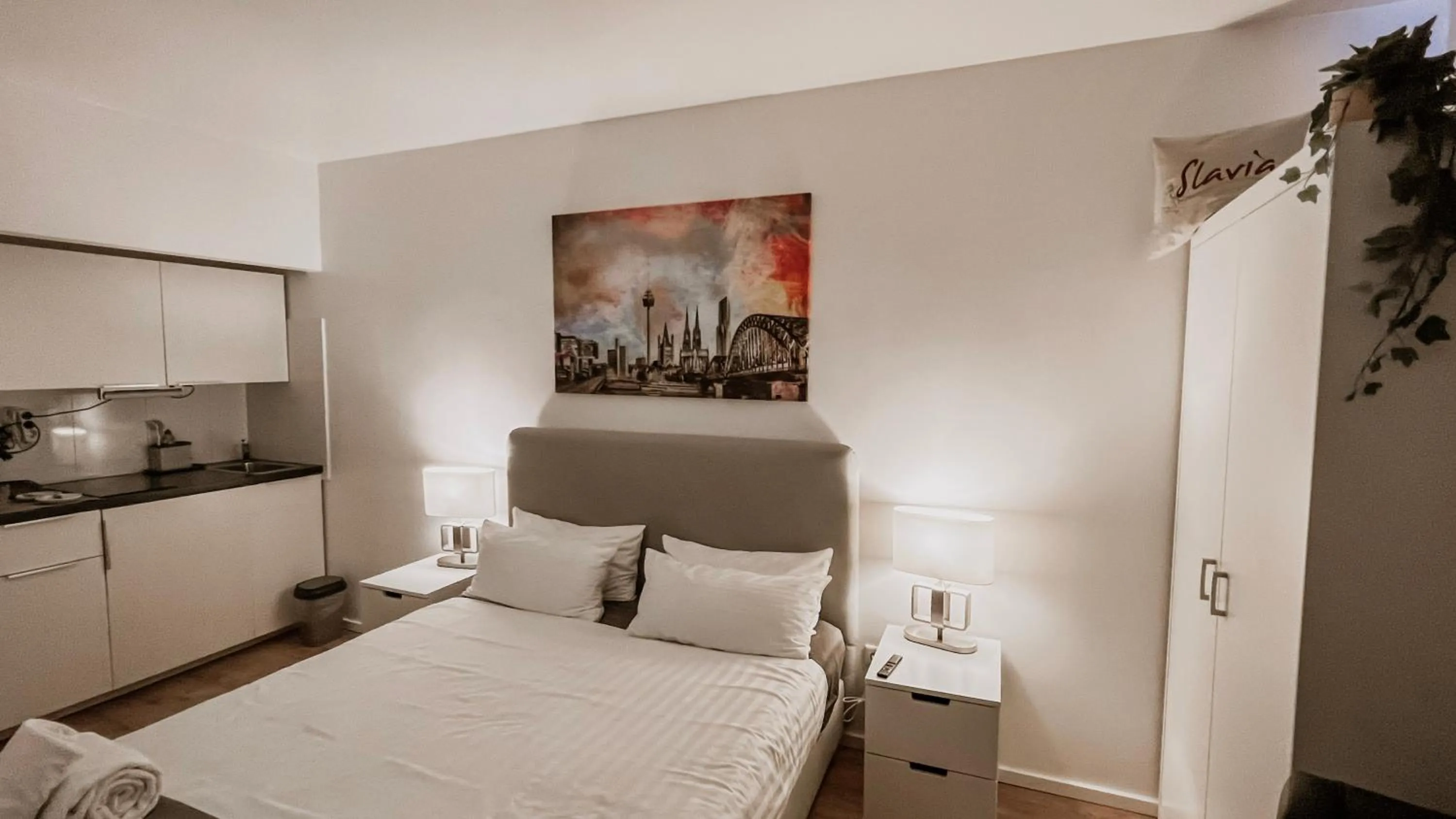 Bed in Apartments am Rheingarten